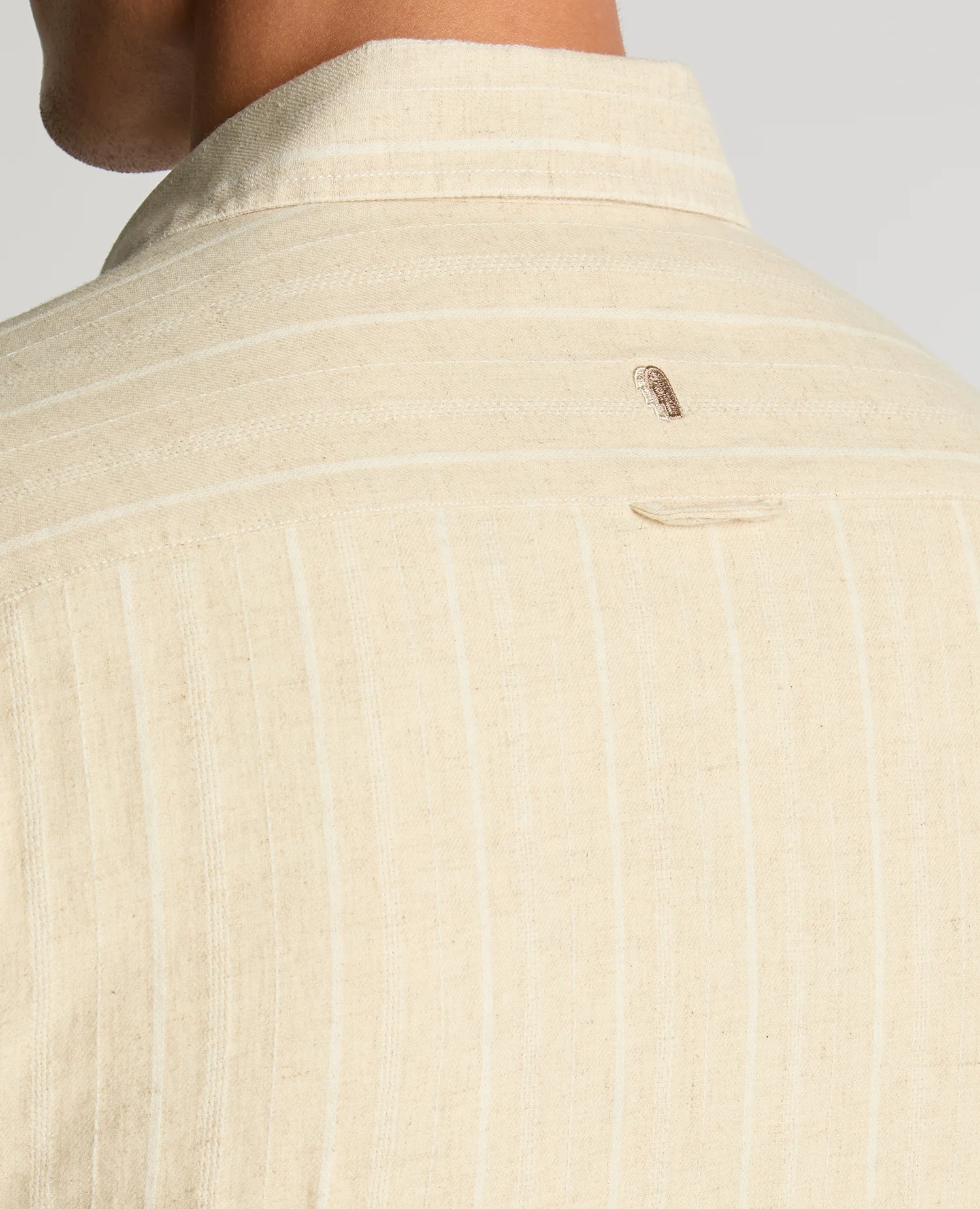 Slim Fit Striped Organic Cotton-Linen Shirt - Image 6