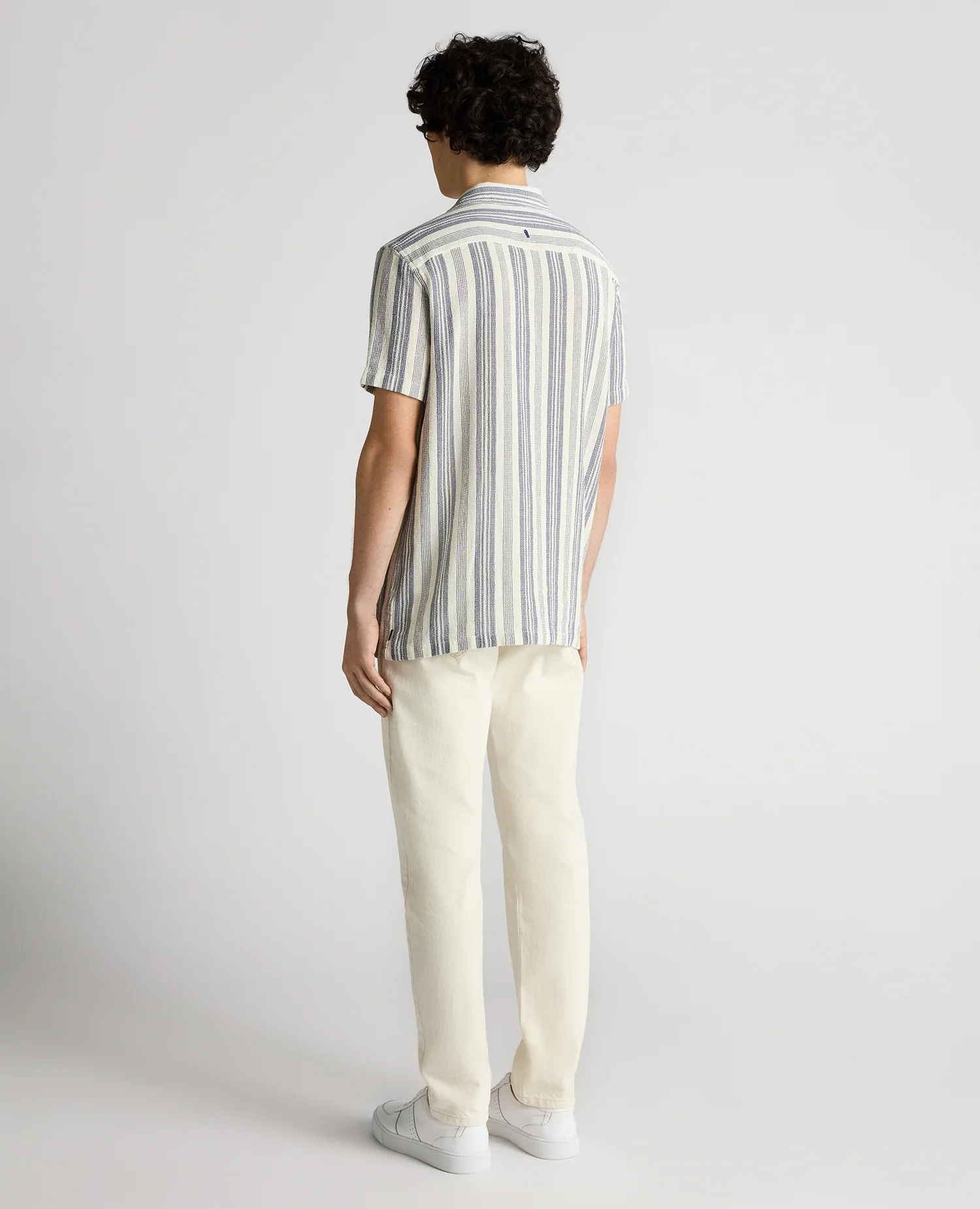Tapered Fit Woven Cotton Striped Shirt - Image 3