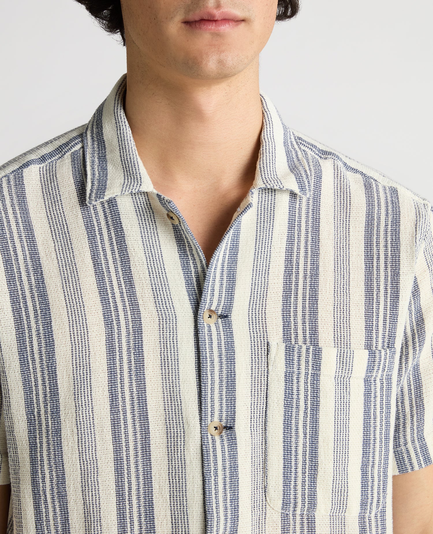 Tapered Fit Woven Cotton Striped Shirt - Image 5