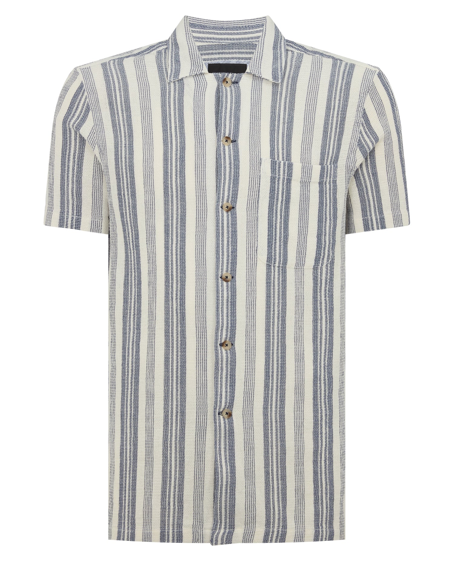Tapered Fit Woven Cotton Striped Shirt - Image 7