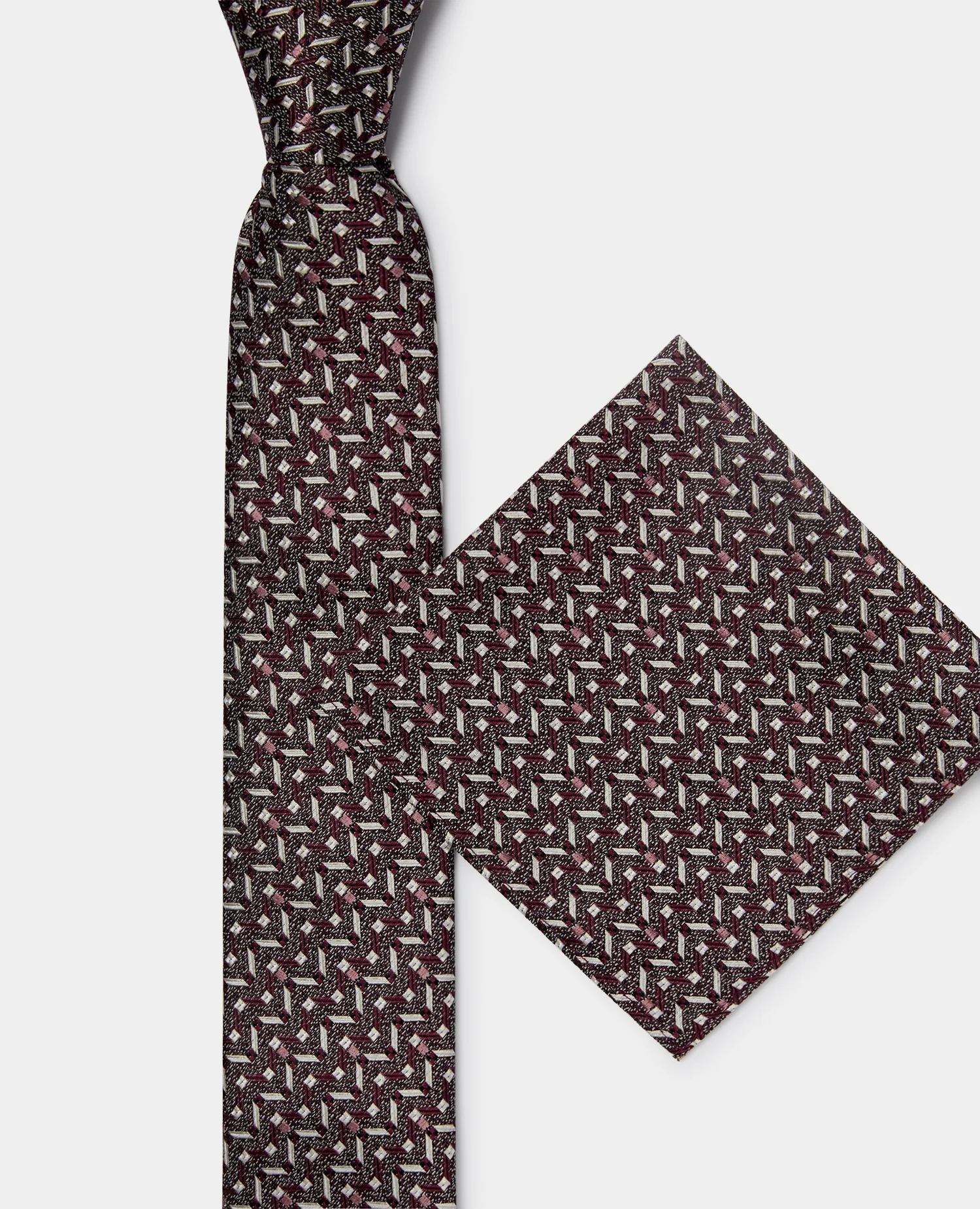 Silk Geometric Design Tie - Image 3