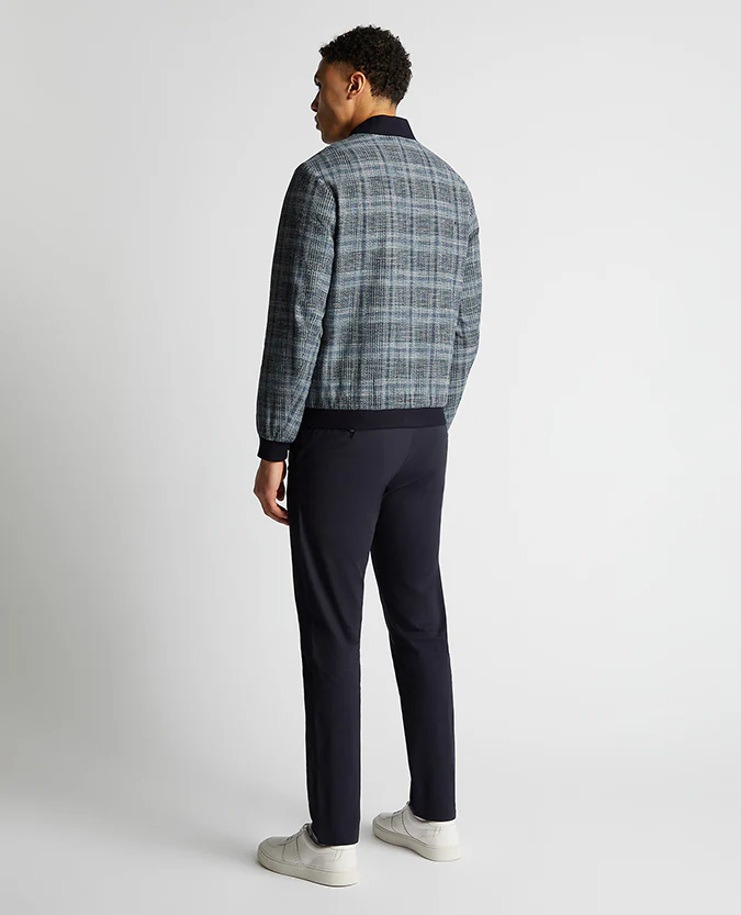 Slim fit Cotton-Blend Checked Bomber Jacket - Image 3