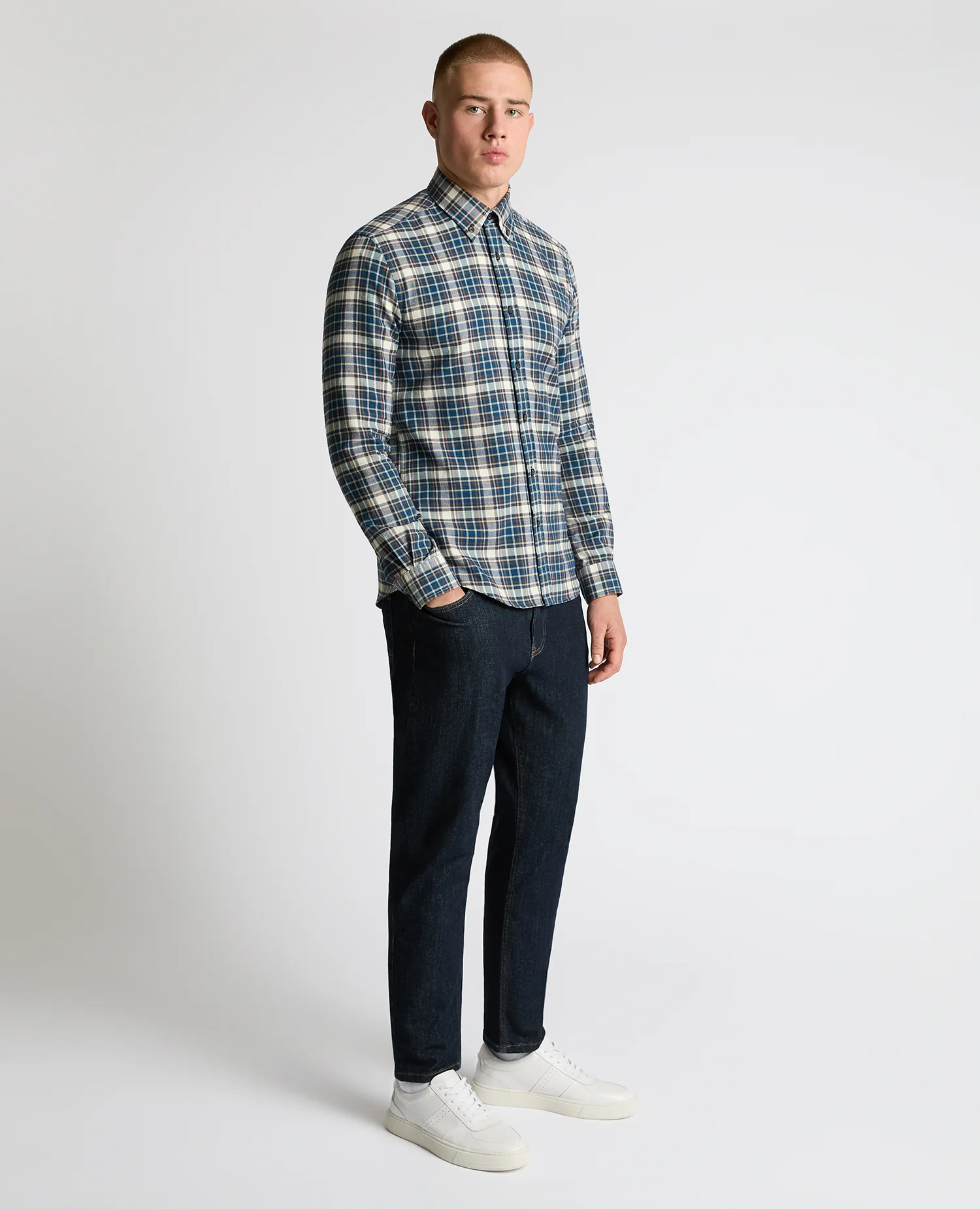 Slim Fit Cotton Check Shirt - Image 4