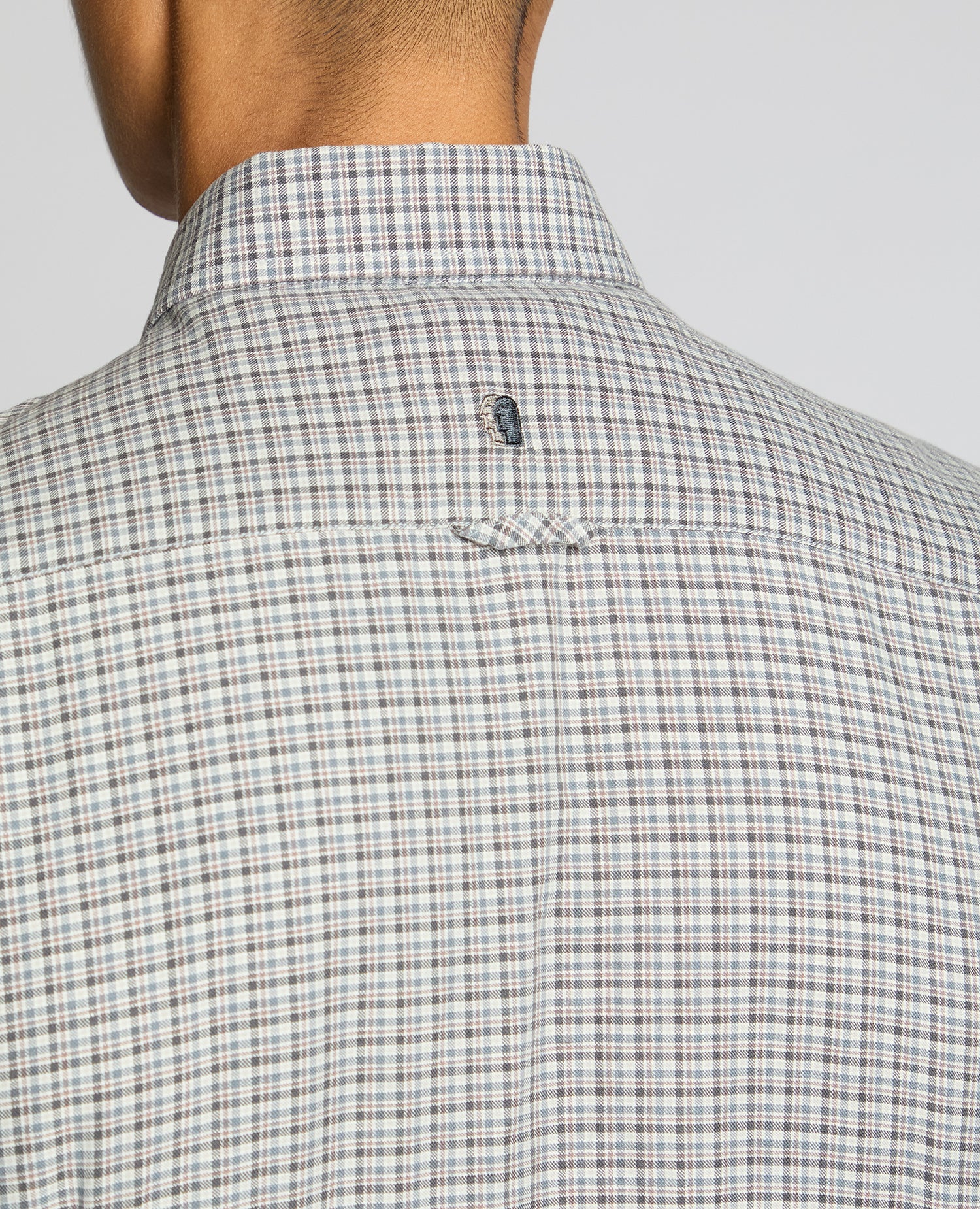 Slim Fit Cotton Micro Check Shirt - Image 6