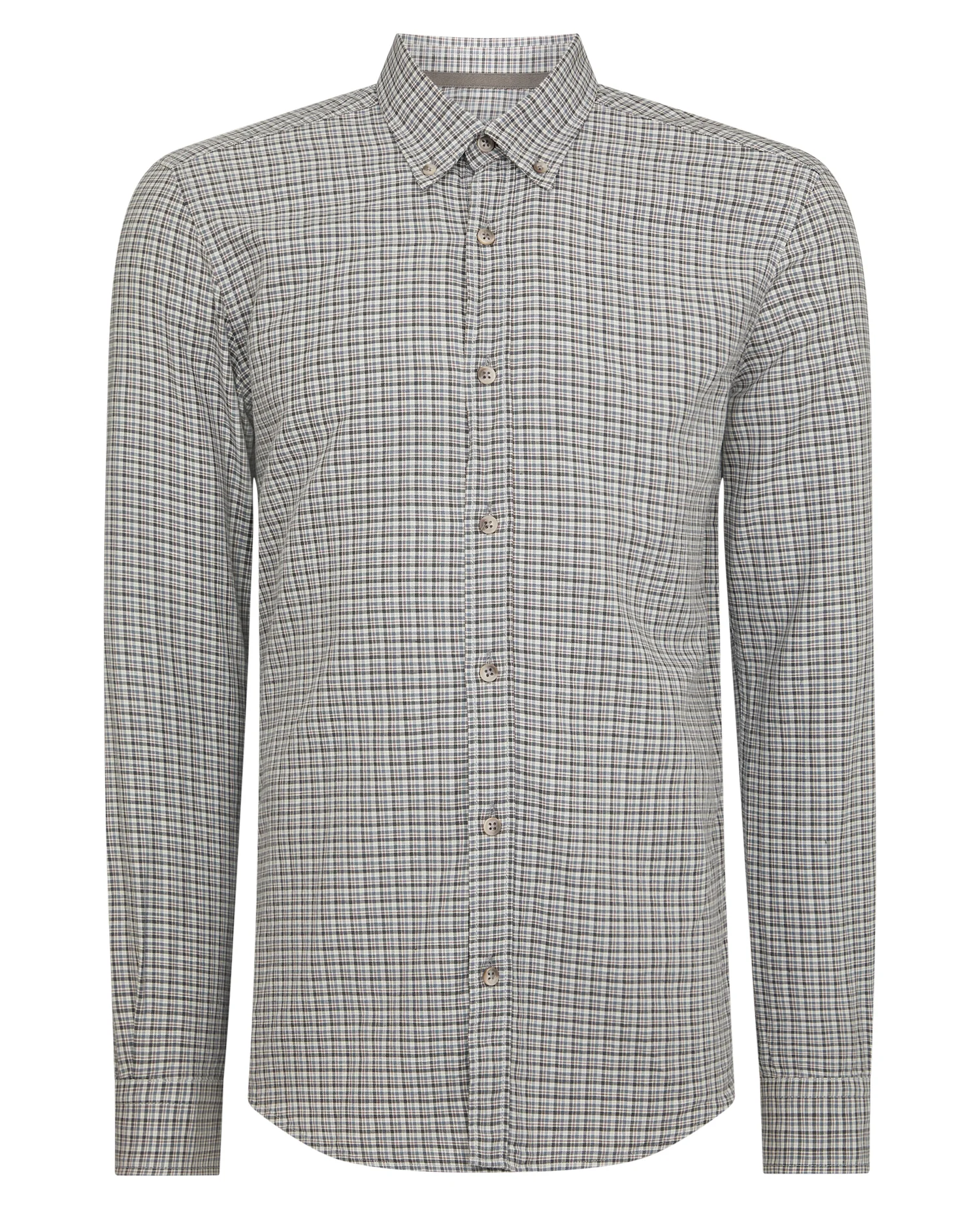 Slim Fit Cotton Micro Check Shirt - Image 7