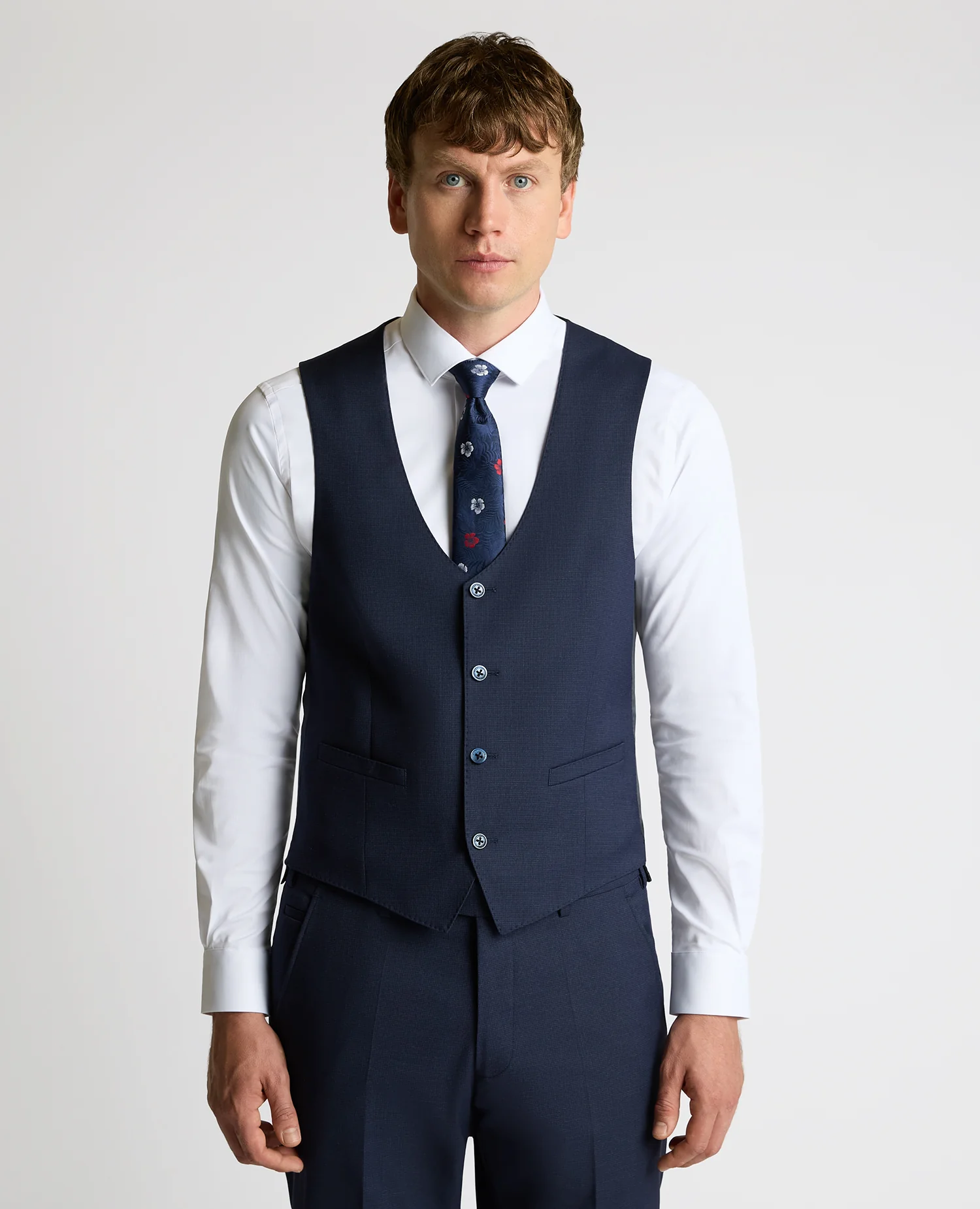 Slim fit polyviscose stretch mix and match suit waistcoat