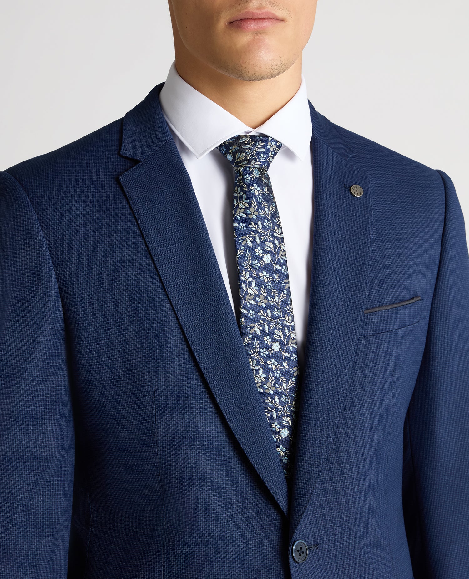 Slim Fit Micro Check Stretch Suit - Image 5