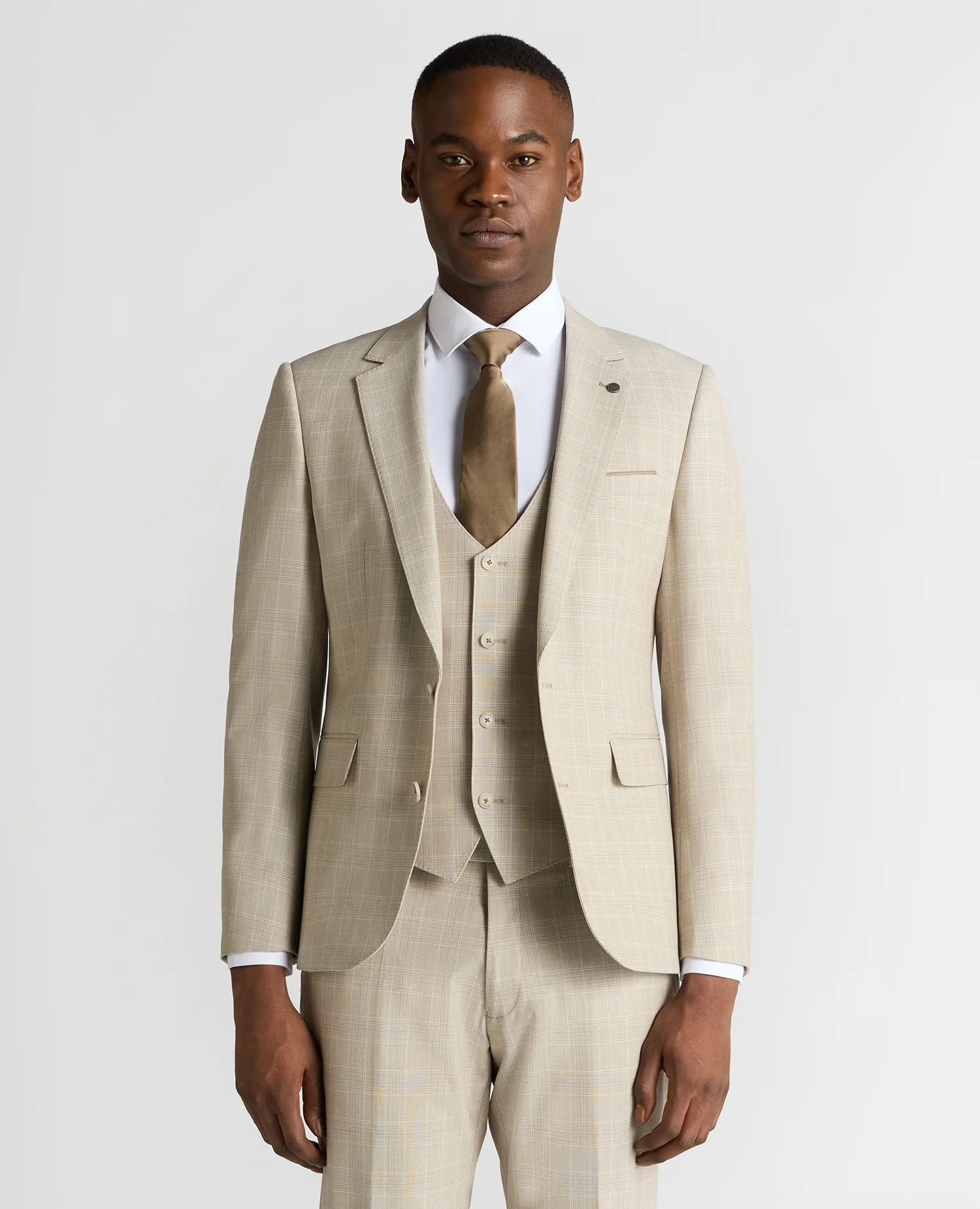 Slim Fit Checked Stretch Suit