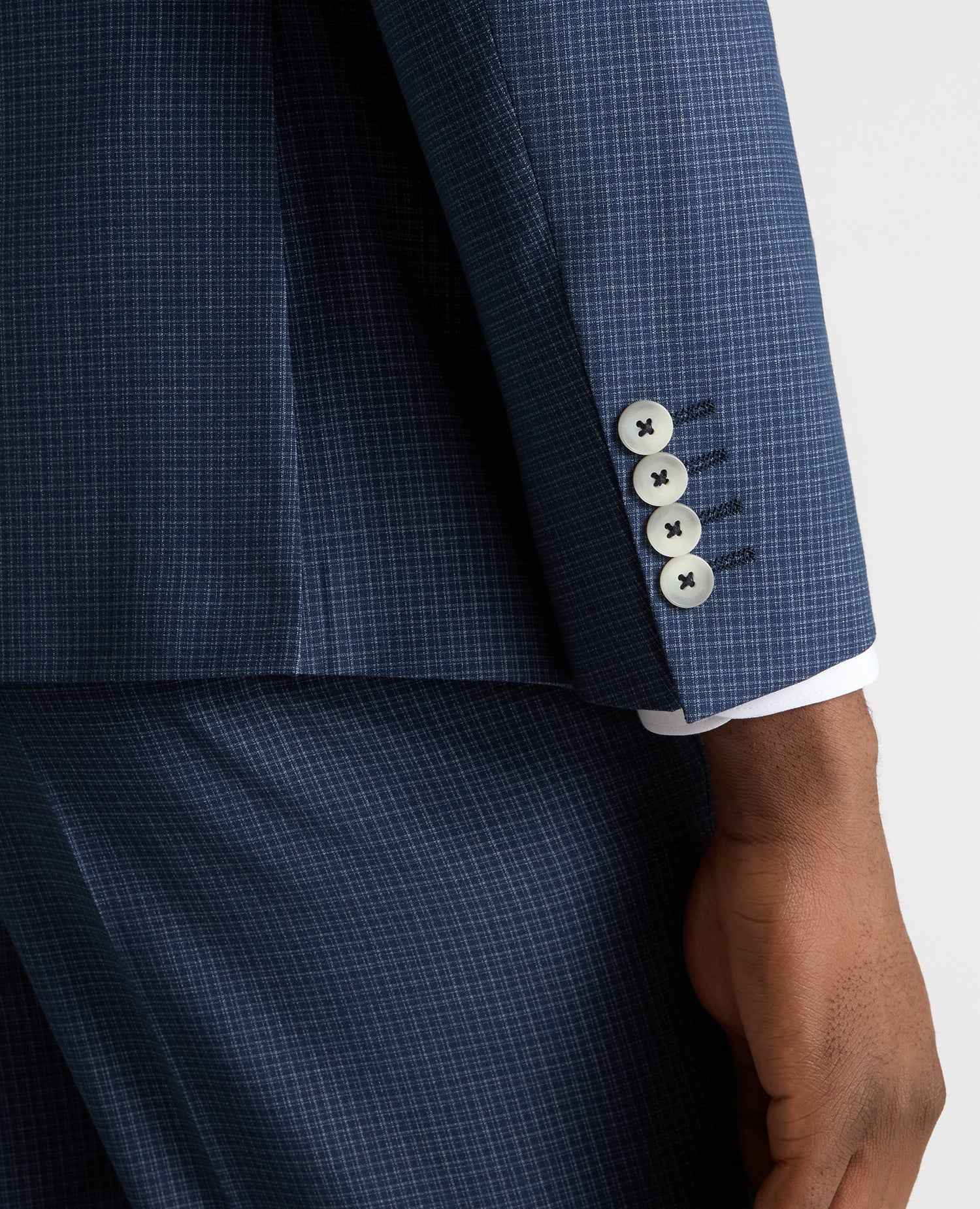 Slim Fit Checked Stretch Suit - Image 5