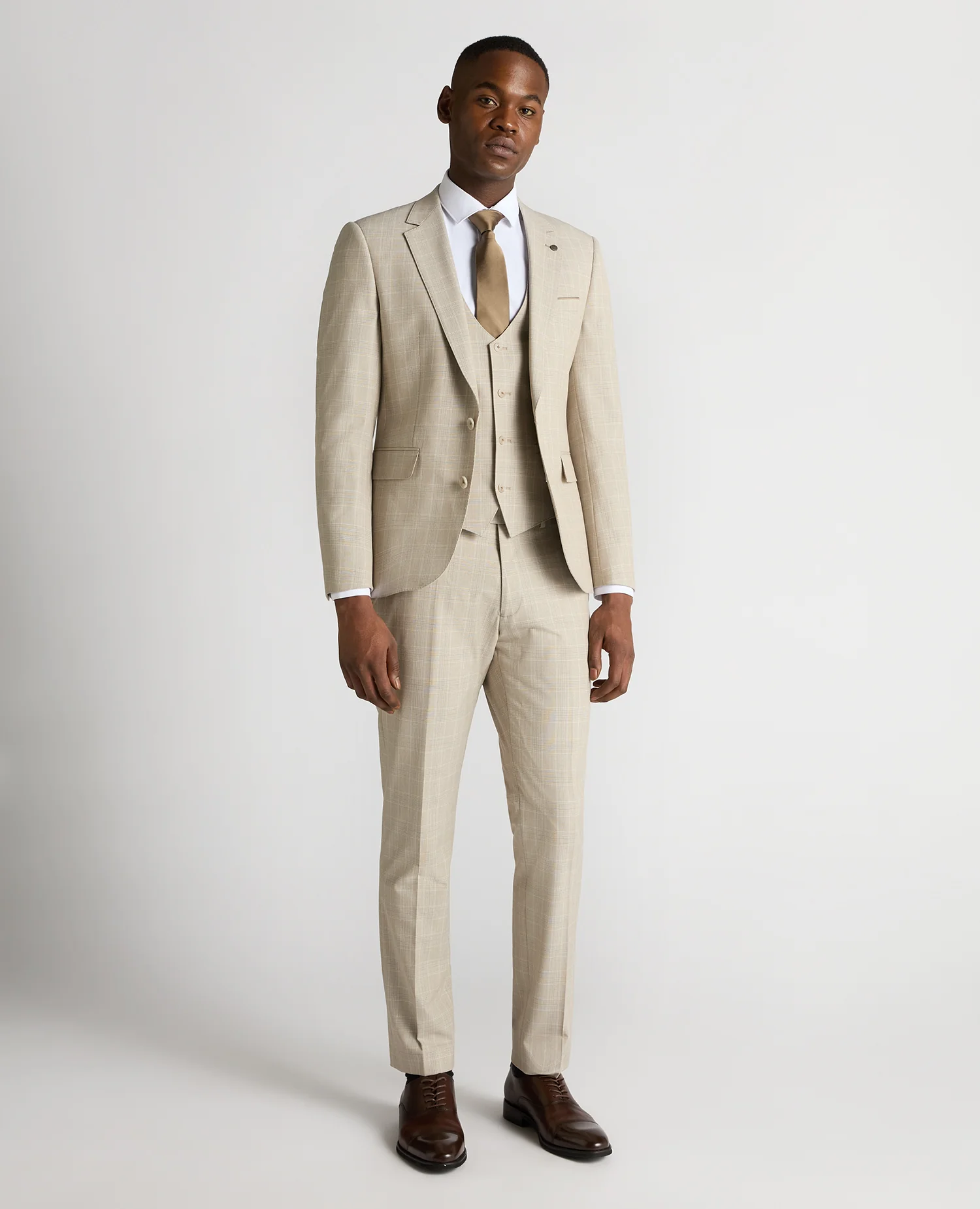 Slim Fit Checked Stretch Suit - Image 2
