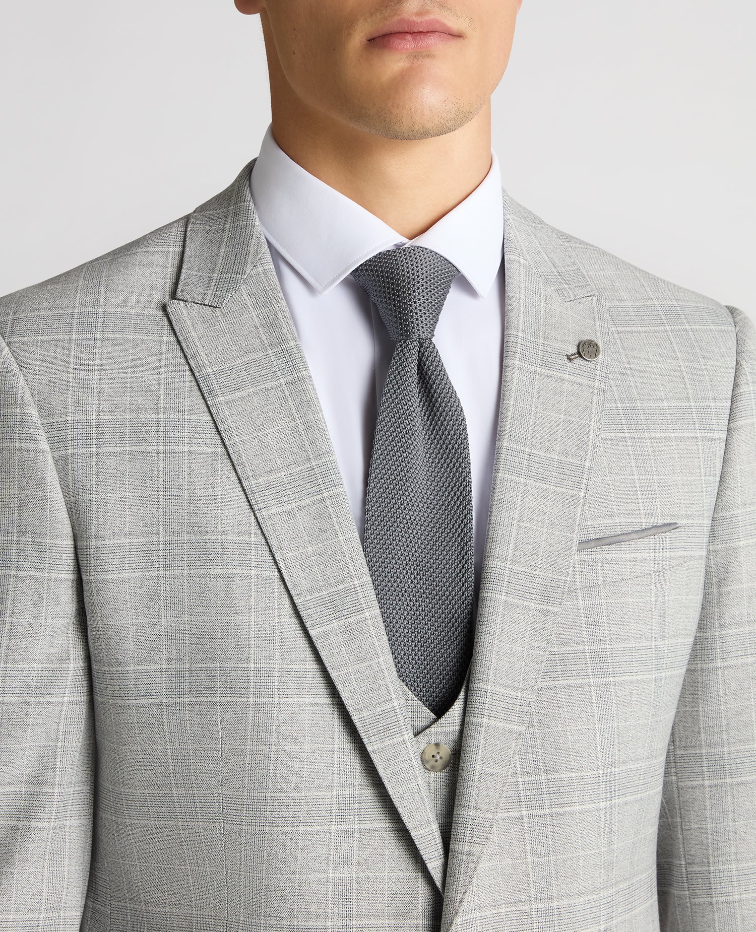 Slim Fit Checked Stretch Suit - Image 4