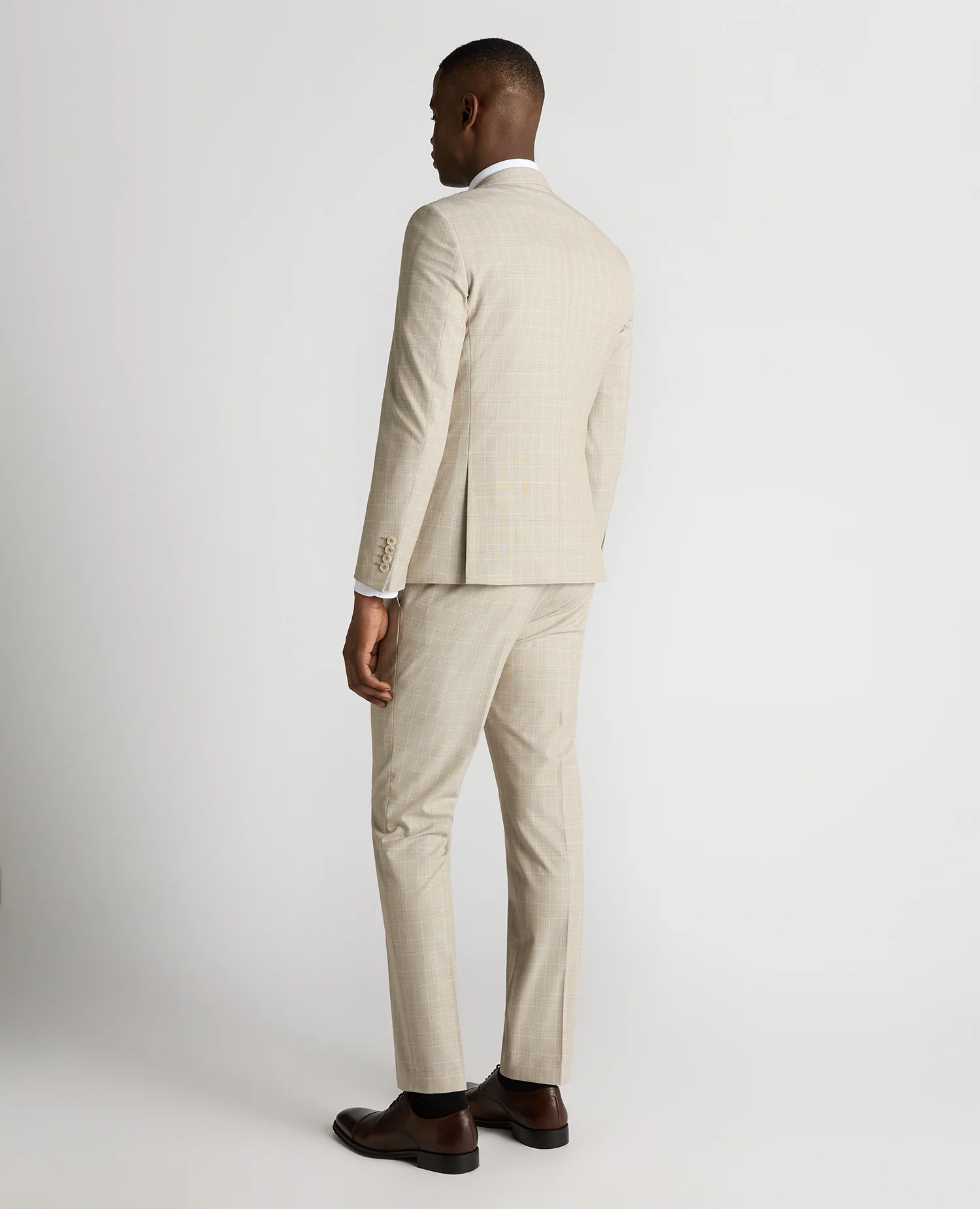 Slim Fit Checked Stretch Suit - Image 3