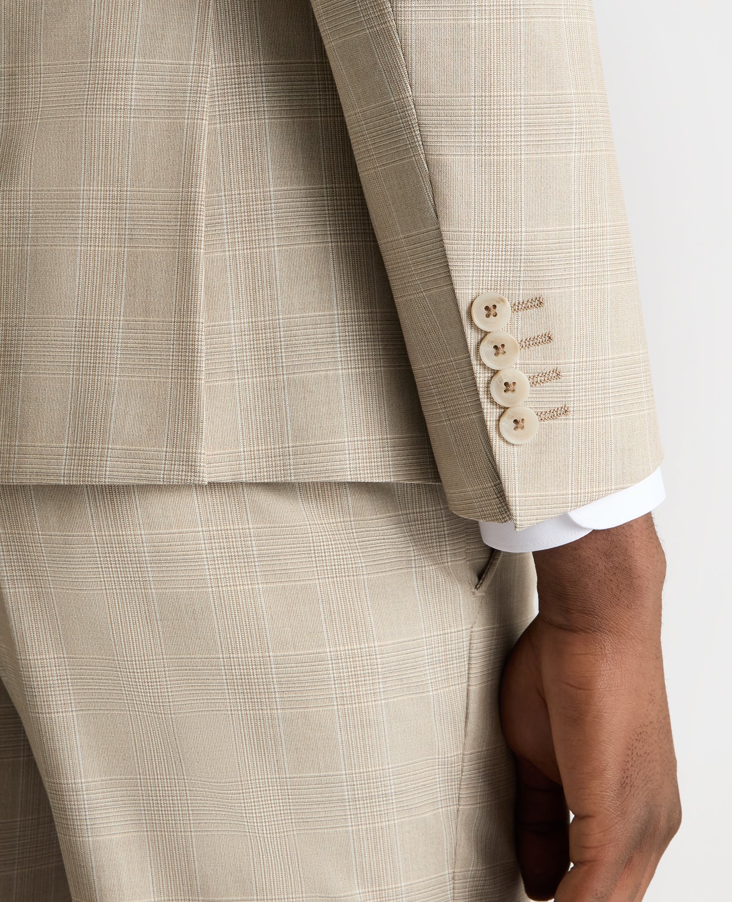 Slim Fit Checked Stretch Suit - Image 5
