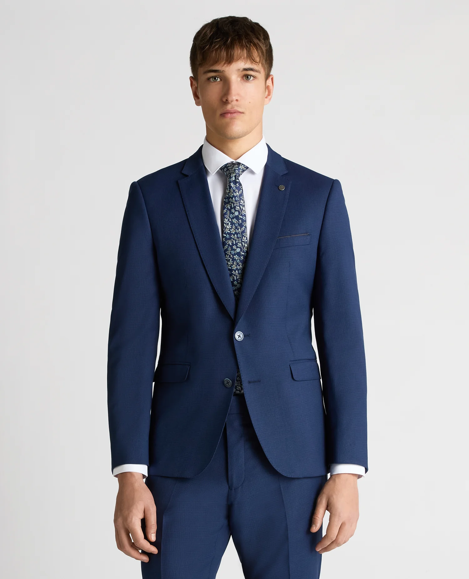 Slim Fit Micro Check Stretch Suit Jacket