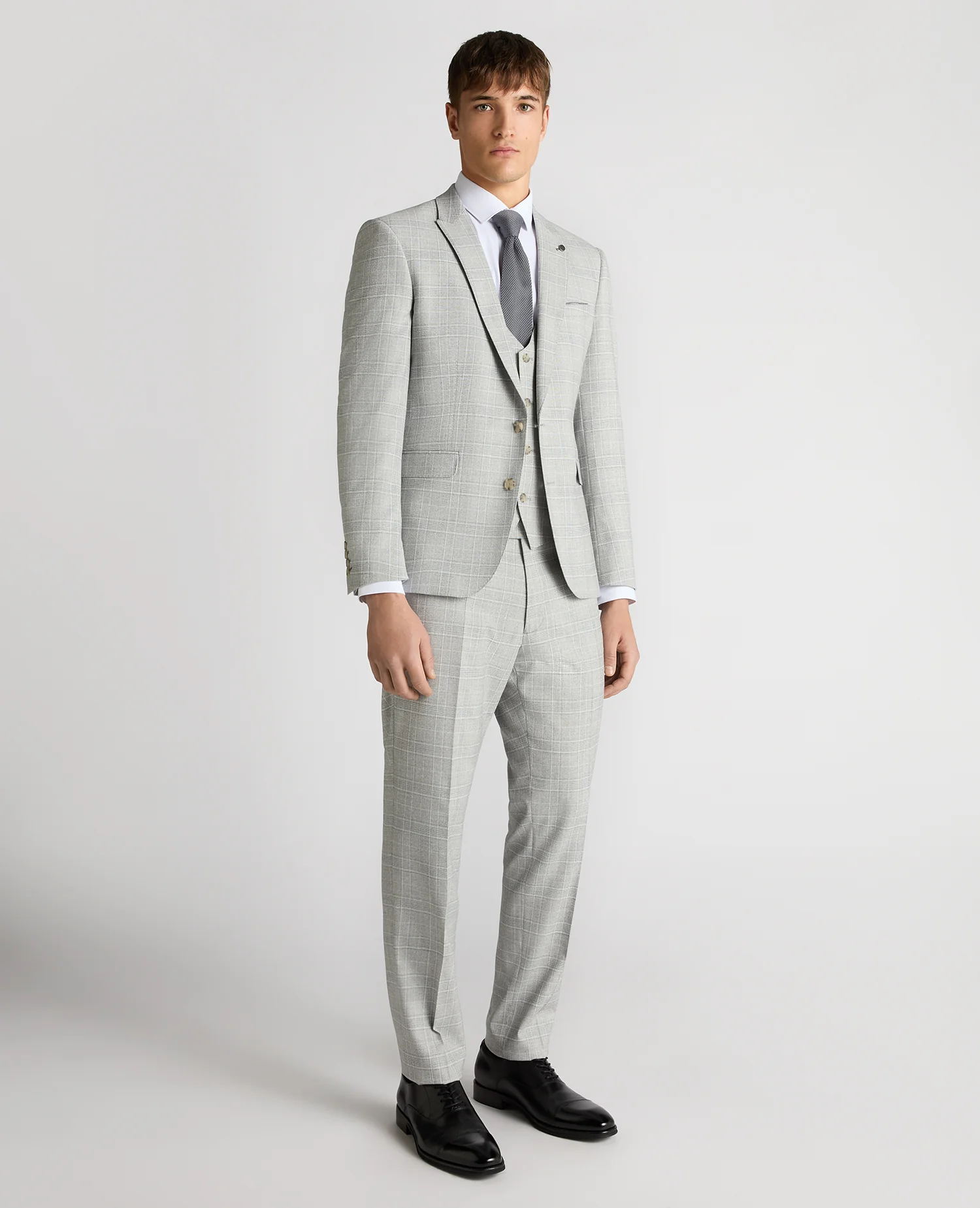 Slim Fit Checked Stretch Suit Jacket - Image 2