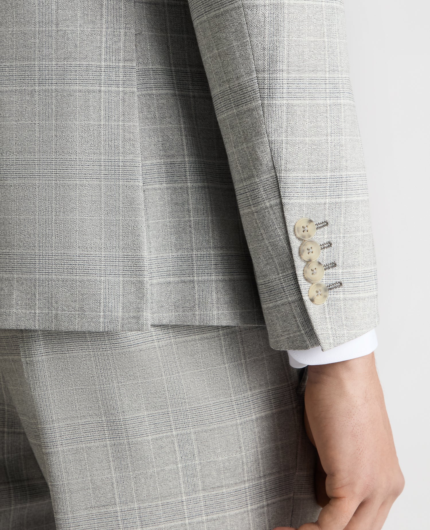 Slim Fit Checked Stretch Suit Jacket - Image 5