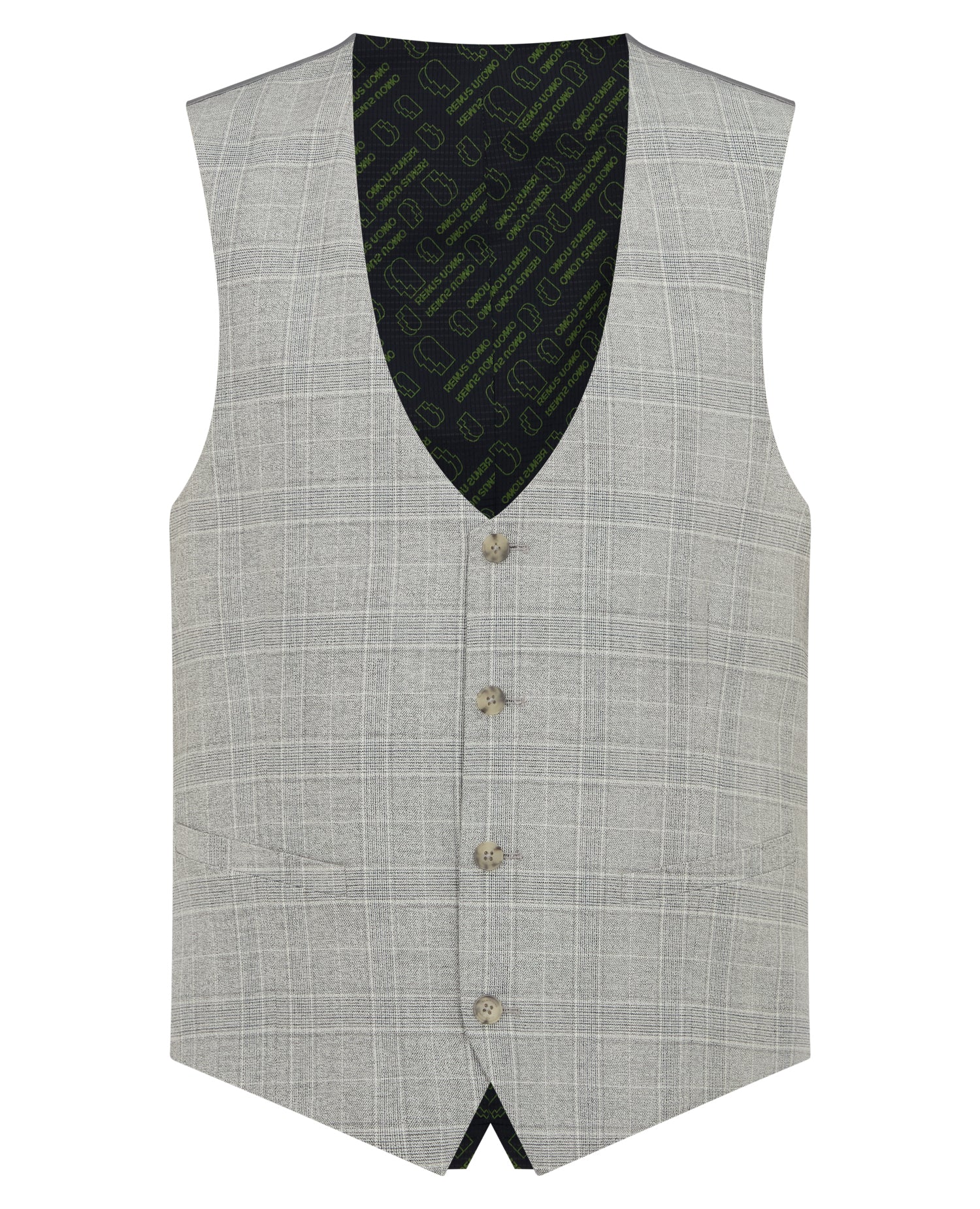 Slim Fit Checked Stretch Waistcoat