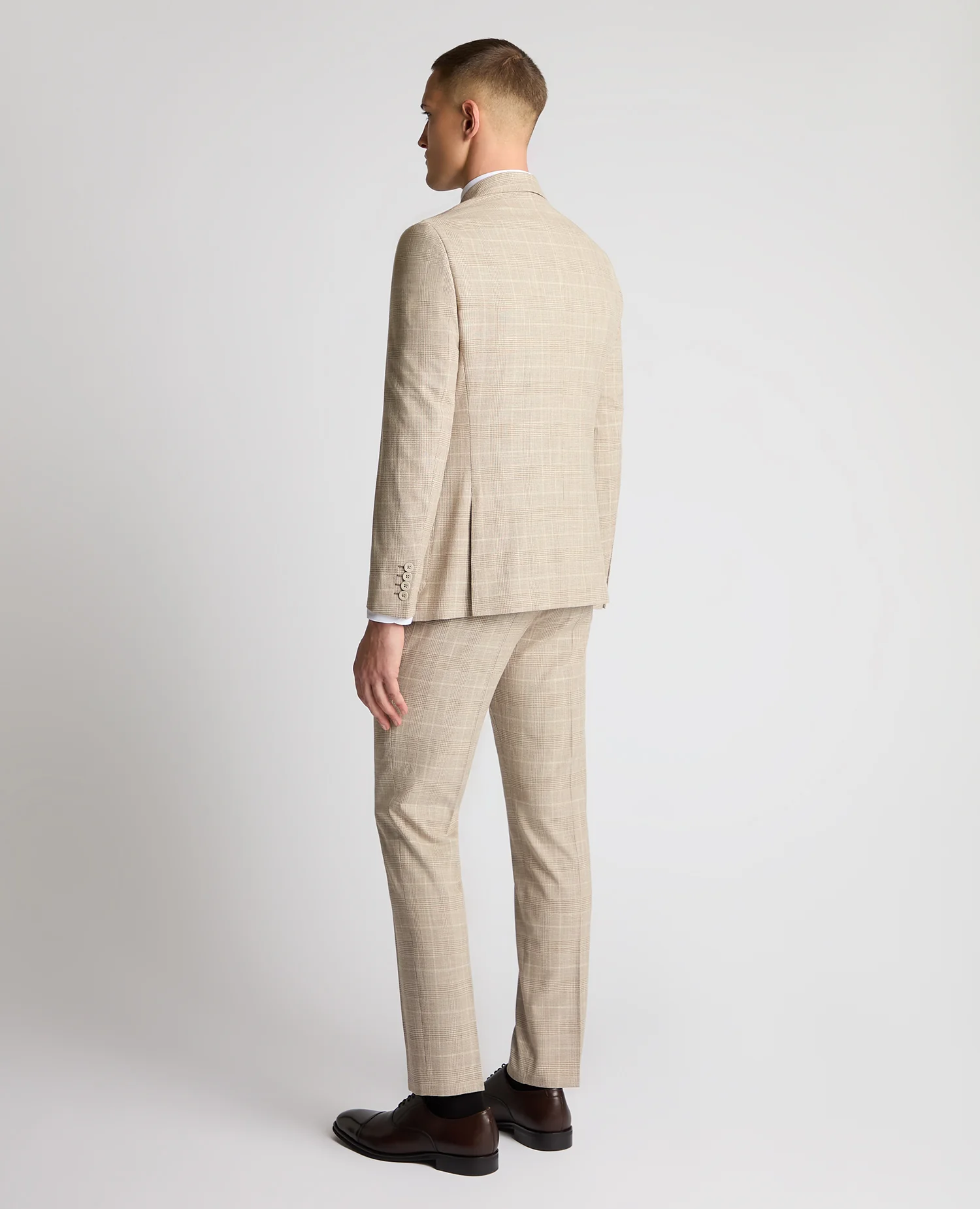 Slim fit checked polyviscose suit jacket - Image 3