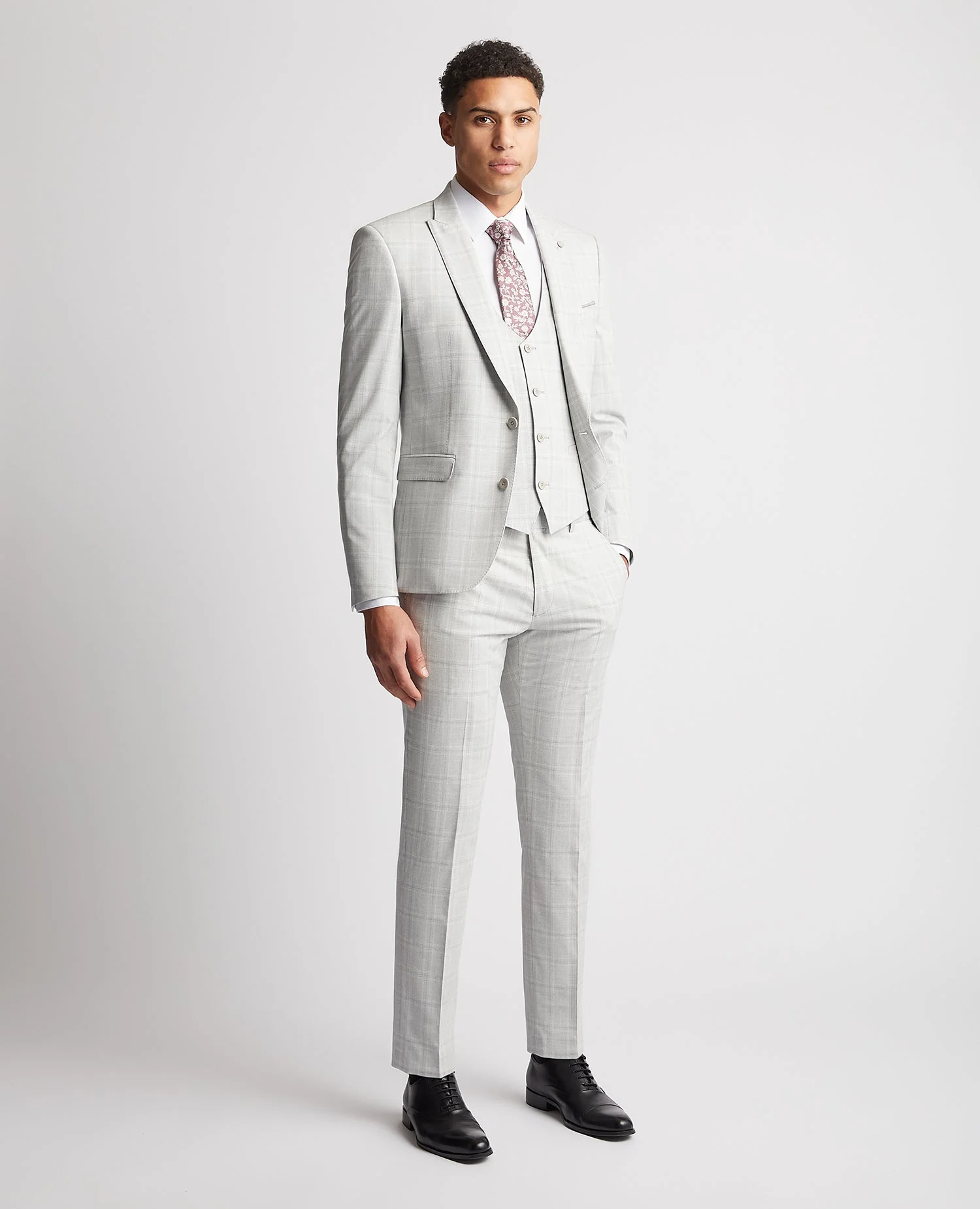 Slim Fit Checked Waistcoat - Image 2