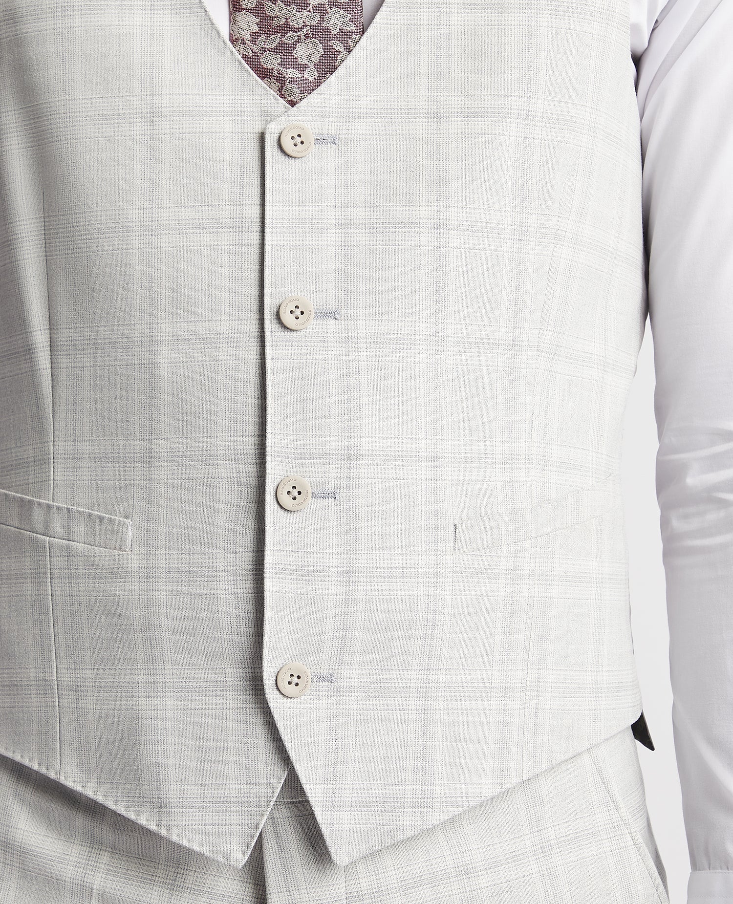 Slim Fit Checked Waistcoat - Image 4