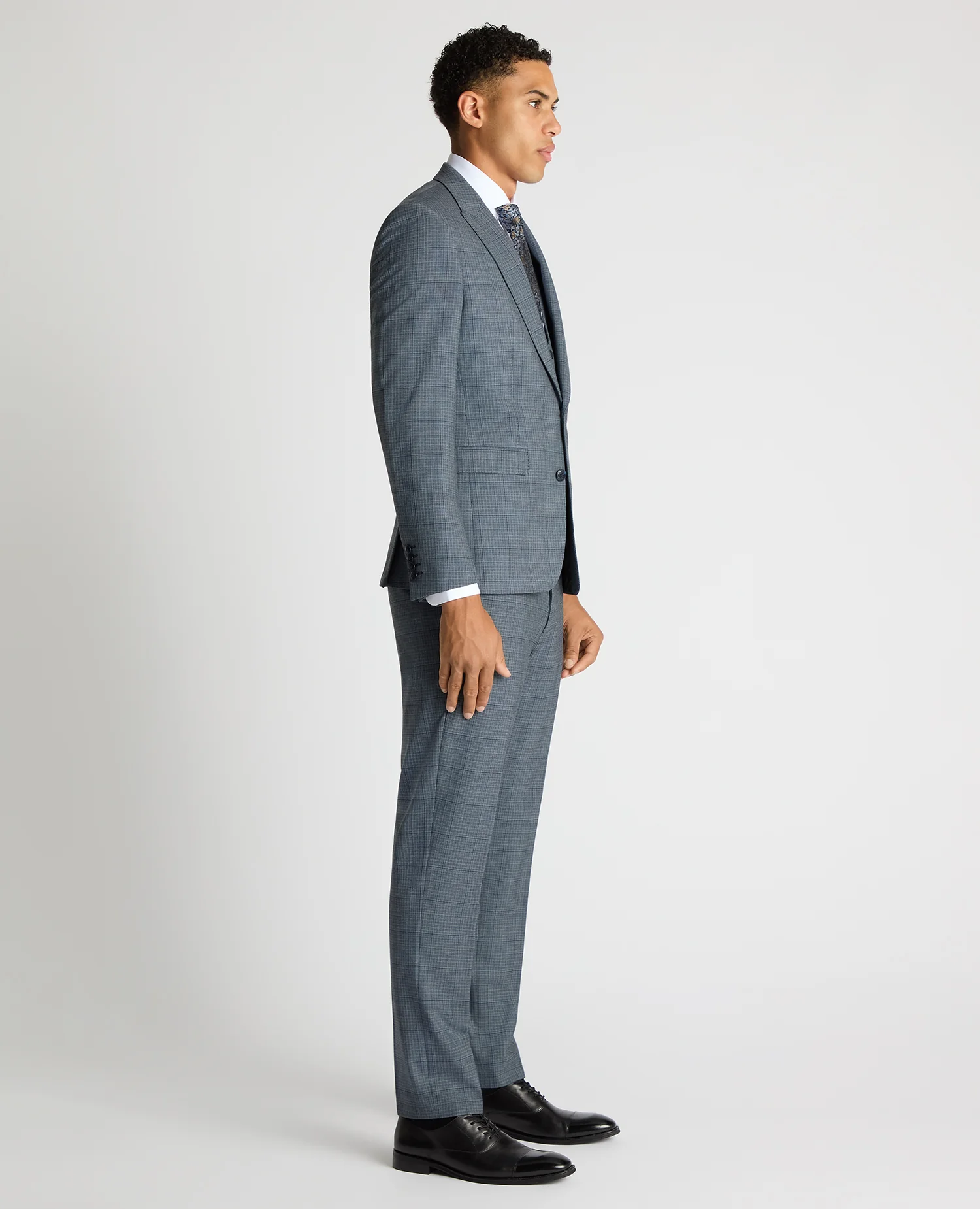 Slim Fit Checked Stretch Suit Jacket - Image 4