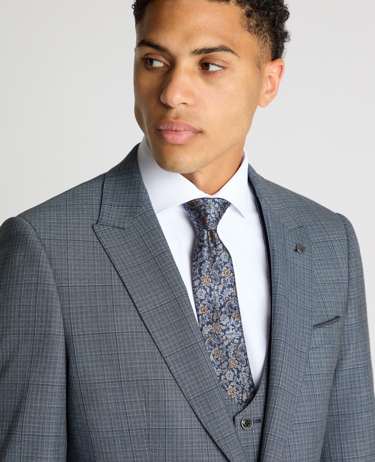 Slim Fit Checked Stretch Suit Jacket - Image 5