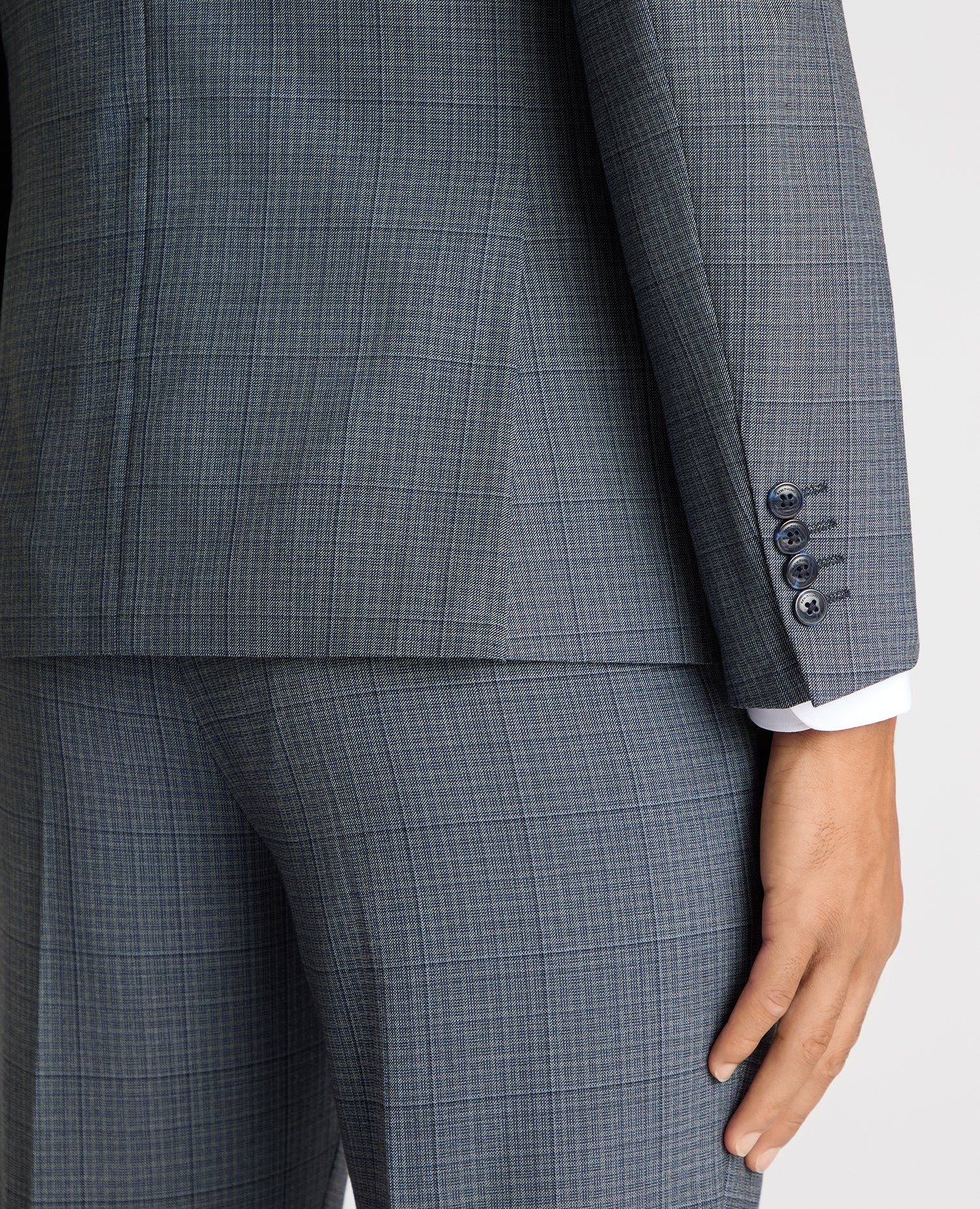 Slim Fit Checked Stretch Suit Jacket - Image 6
