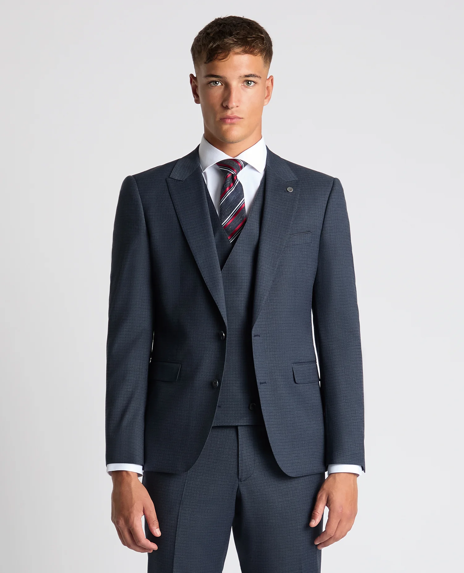 Slim Fit Checked Stretch Suit Jacket