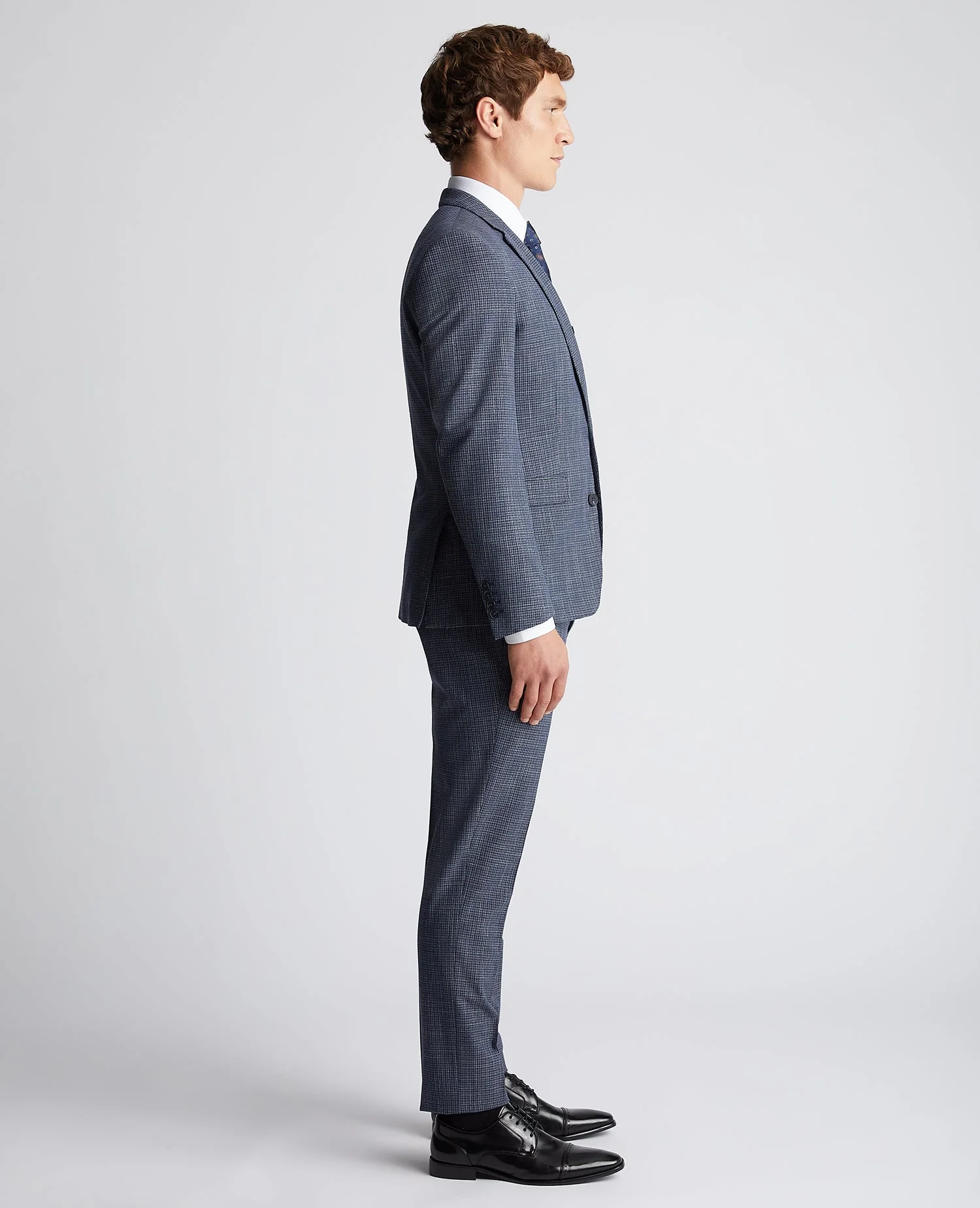 Slim Fit Checked Stretch Suit Jacket - Image 4