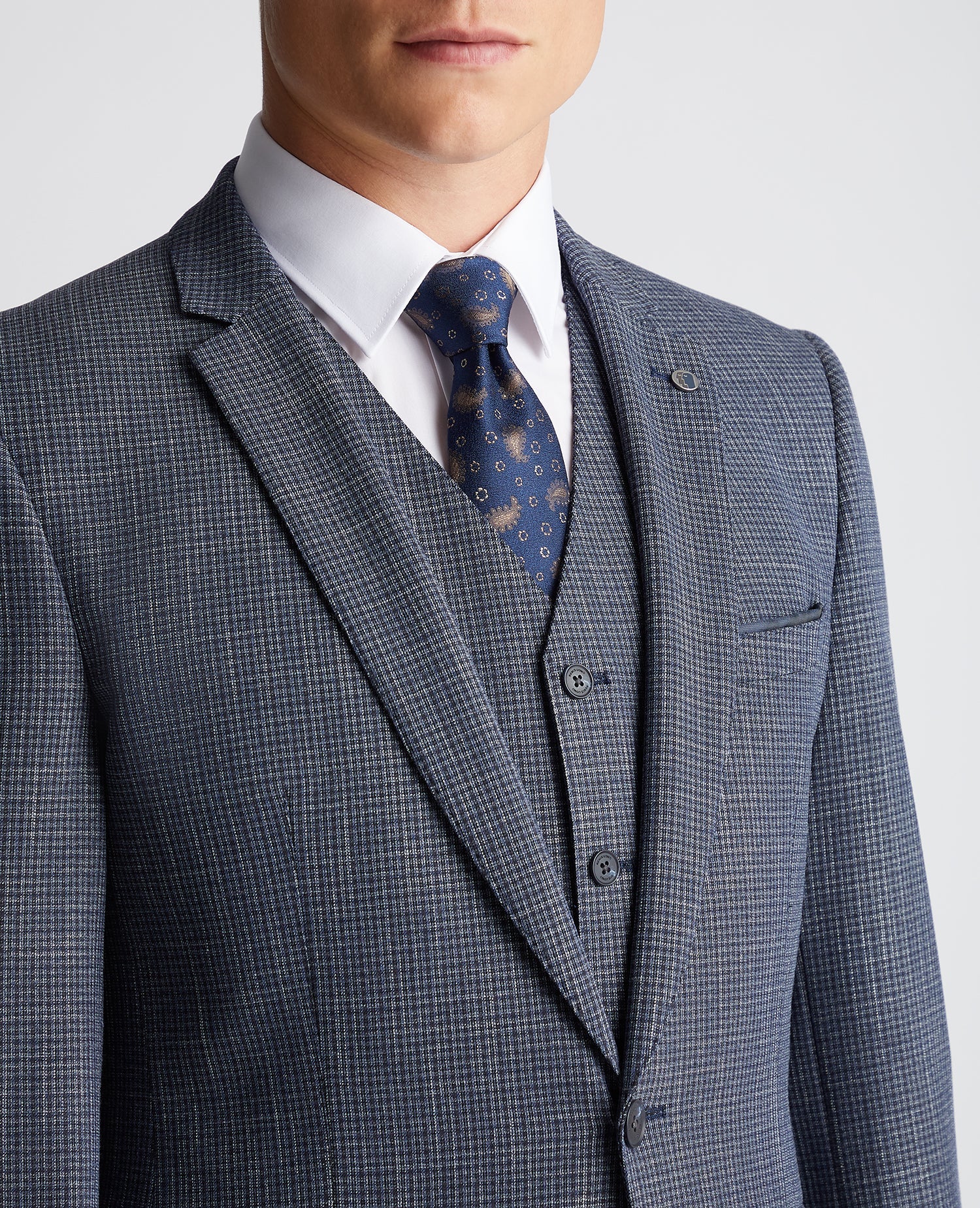 Slim Fit Checked Stretch Suit Jacket - Image 5