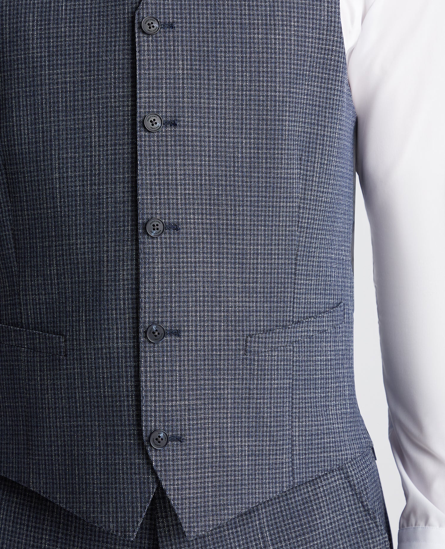 Slim Fit Checked Stretch Waistcoat - Image 4