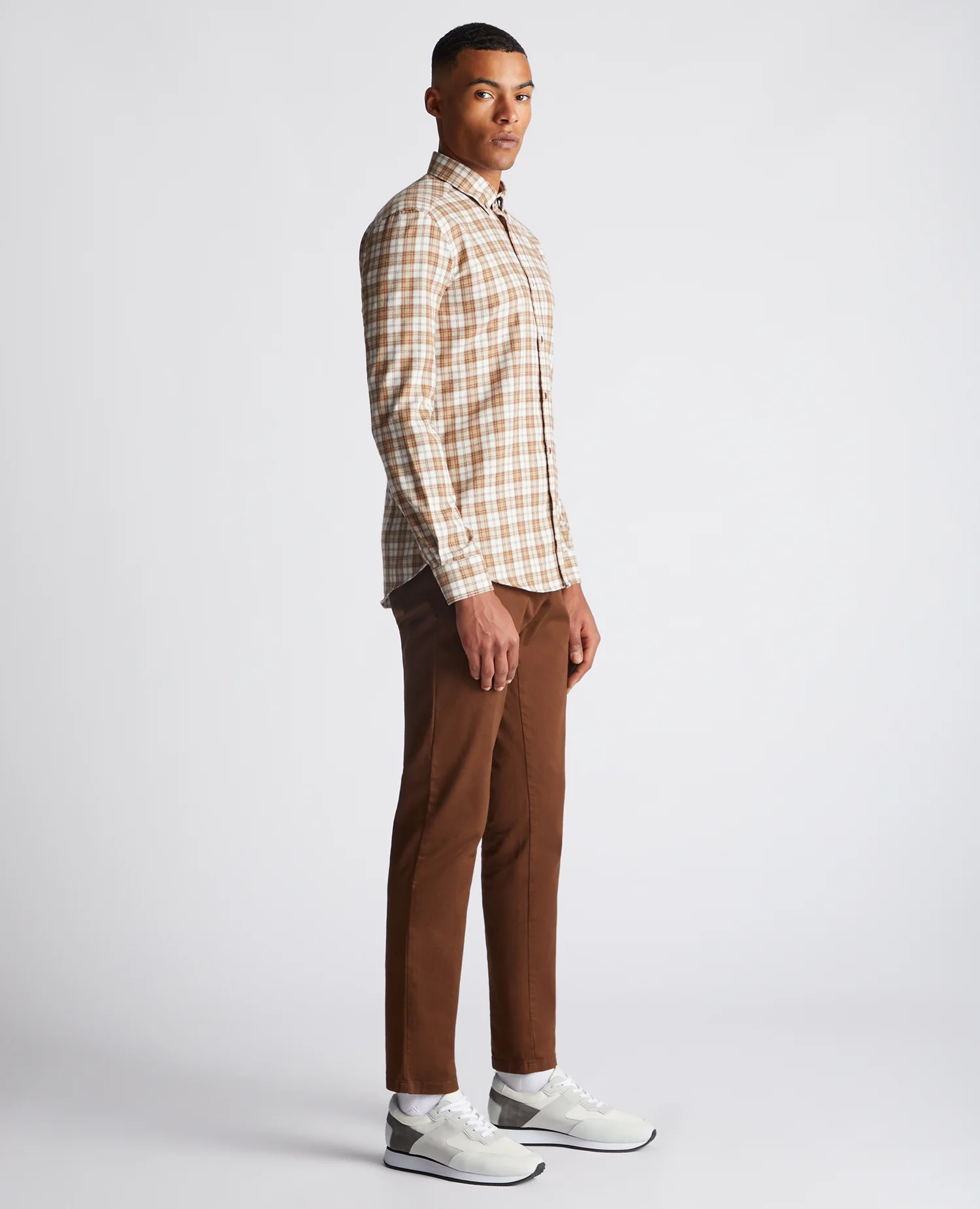 Slim Fit Checked Cotton Blend Shirt - Image 5