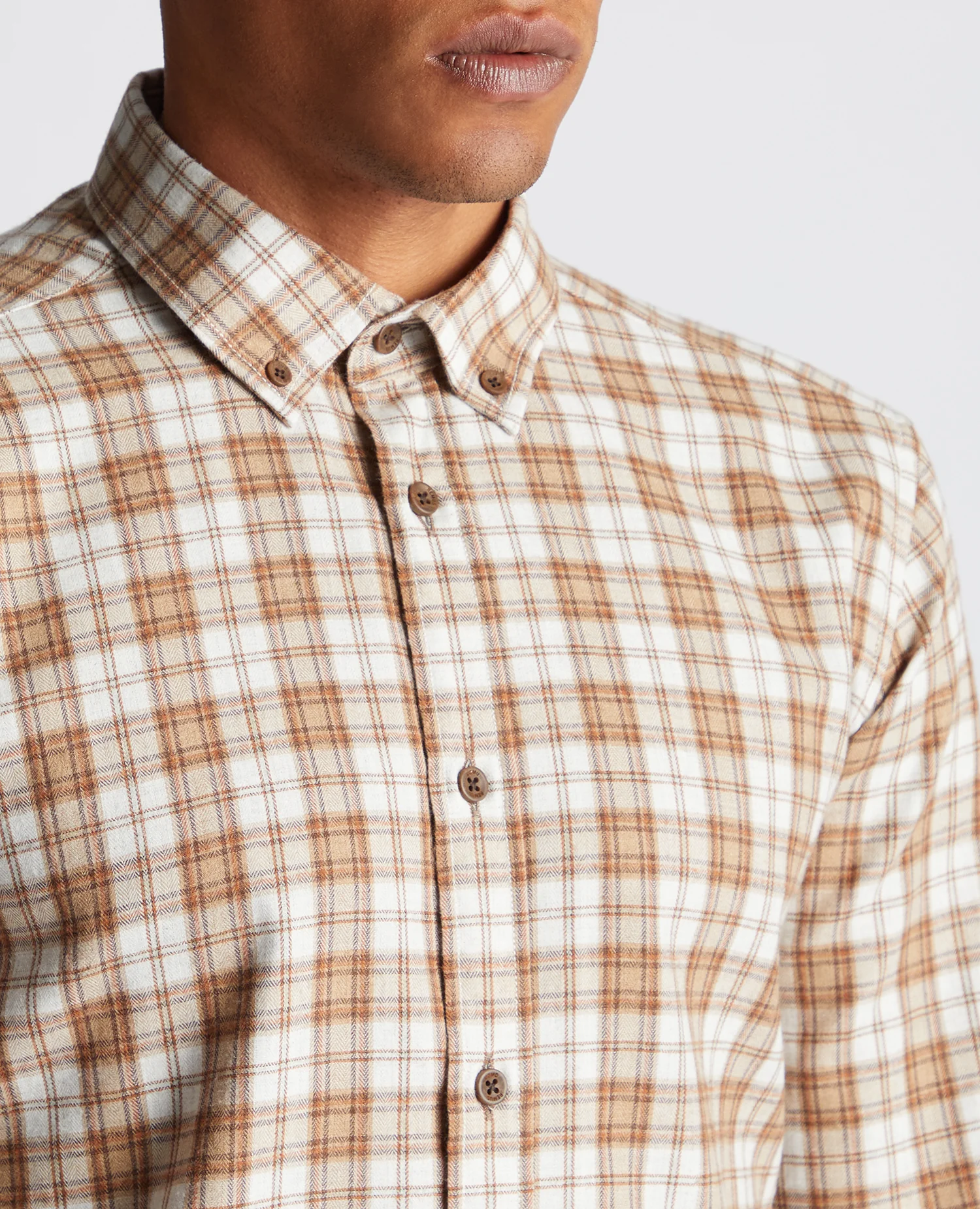 Slim Fit Checked Cotton Blend Shirt - Image 6