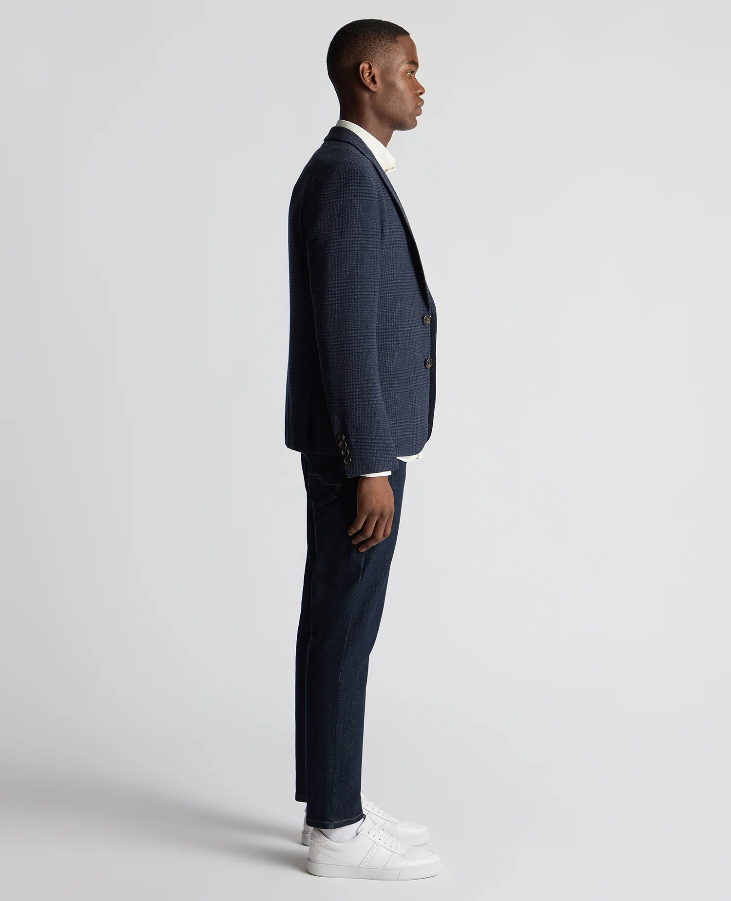 Slim Fit Checked Wool Jacket - Image 4