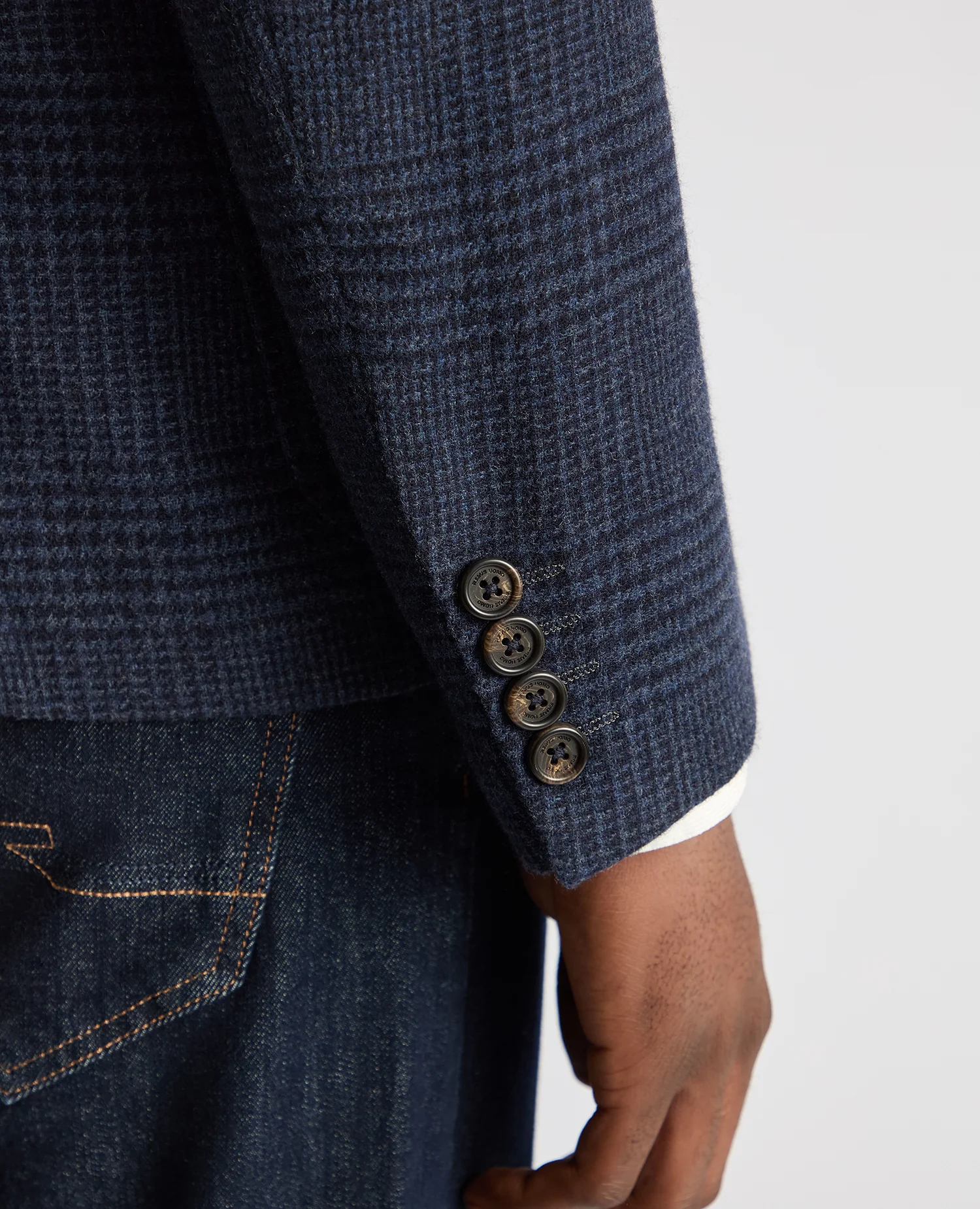Slim Fit Checked Wool Jacket - Image 6