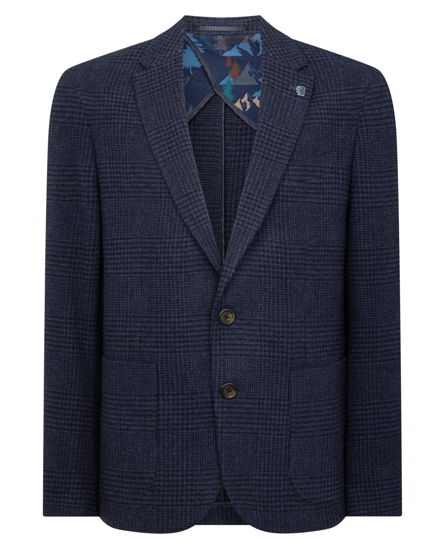 Slim Fit Checked Wool Jacket - Image 7