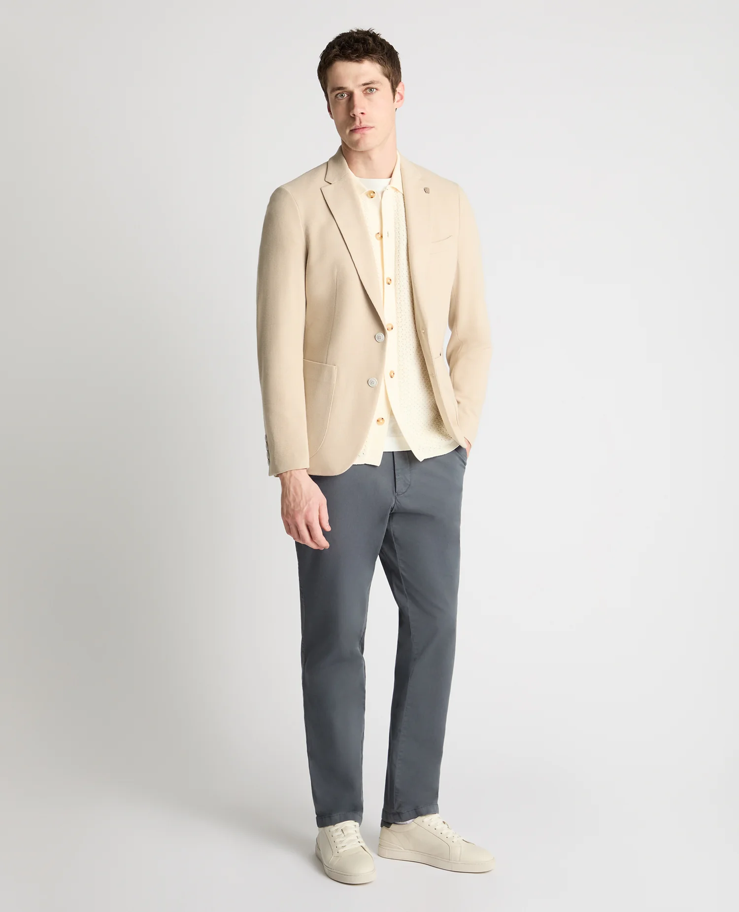 Slim fit cotton-blend stretch jacket - Image 3