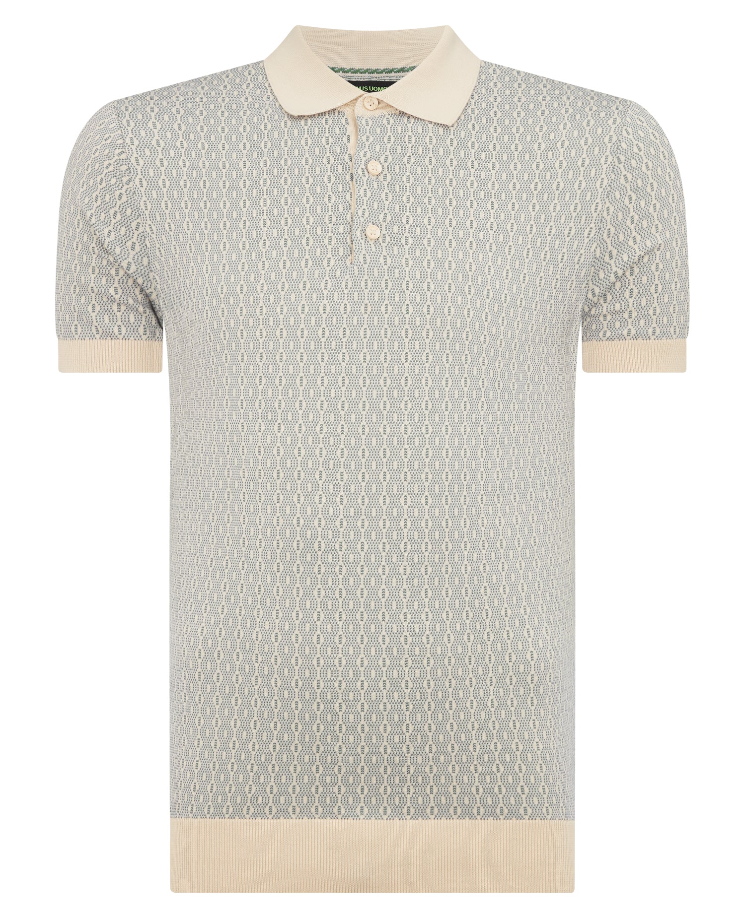 Slim Fit Cotton Geometric Polo Shirt - Image 6