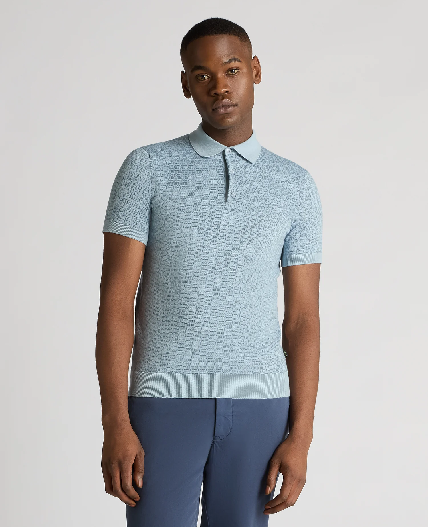 Slim Fit Cotton Geometric Polo Shirt
