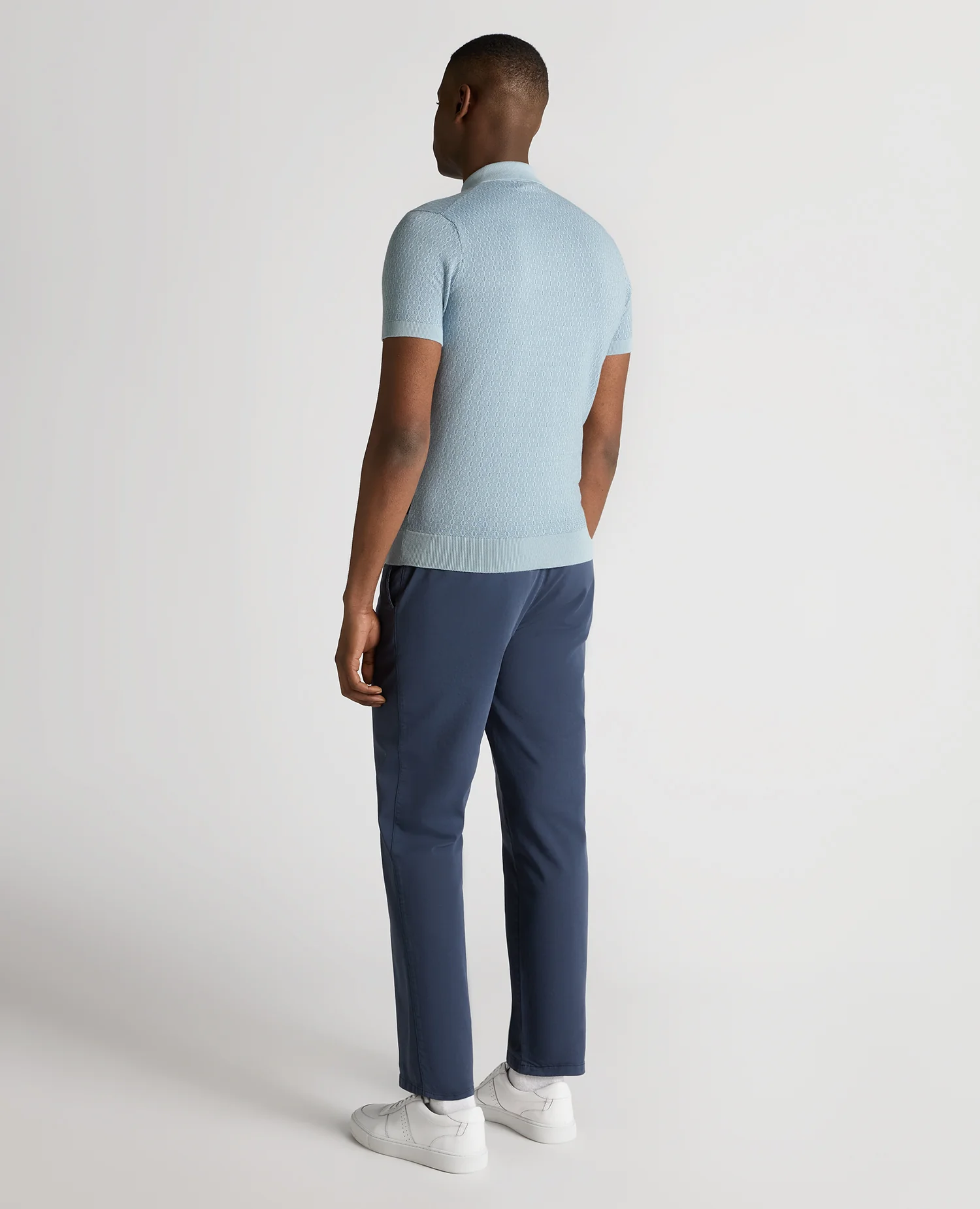 Slim Fit Cotton Geometric Polo Shirt - Image 3