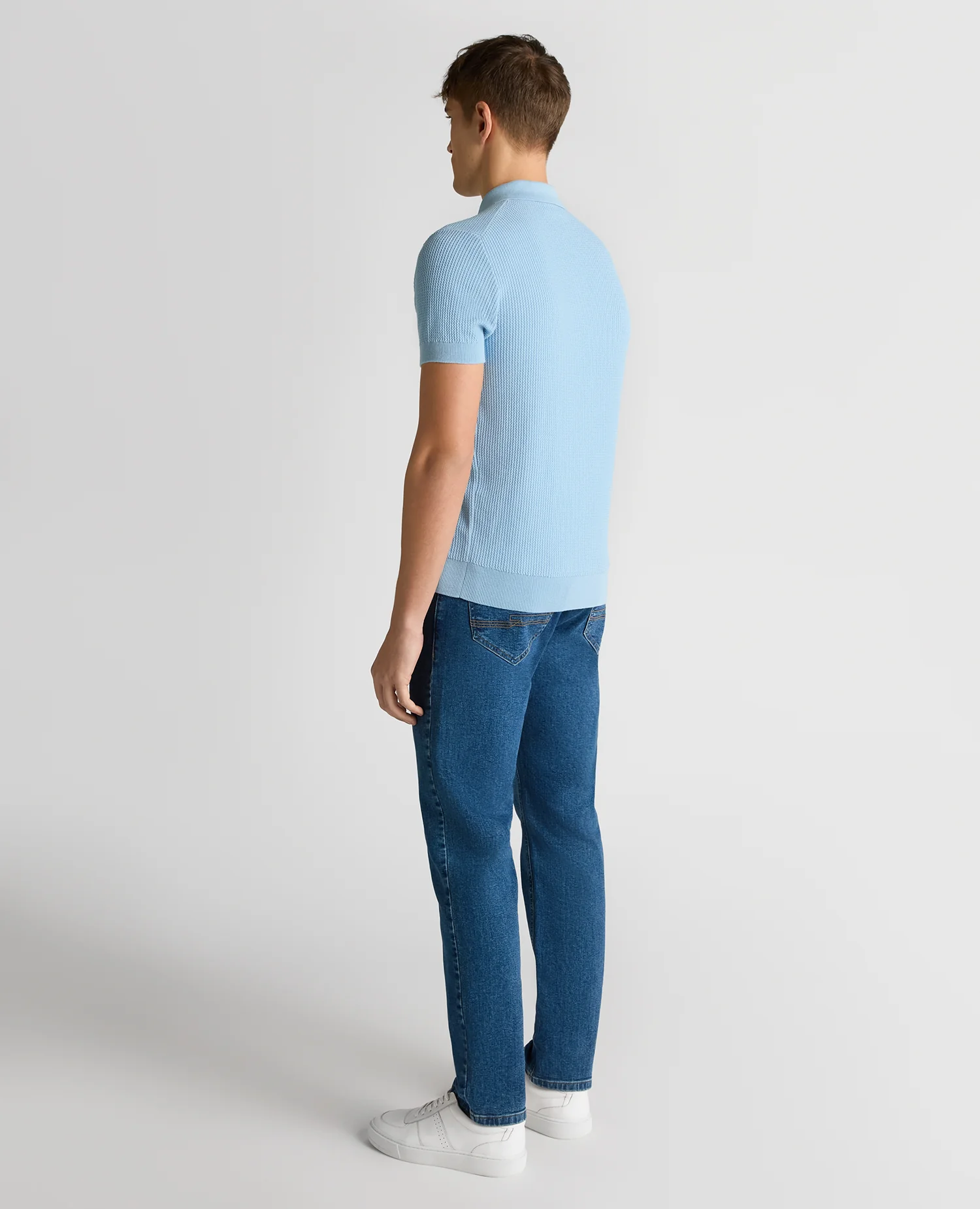 Slim Fit Cotton Interest Fabric Polo Shirt - Image 3