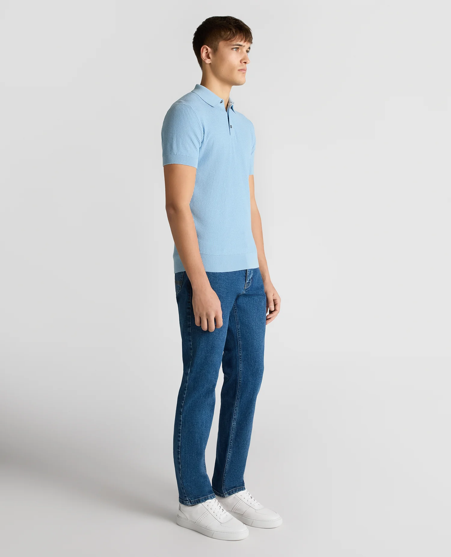 Slim Fit Cotton Interest Fabric Polo Shirt - Image 4