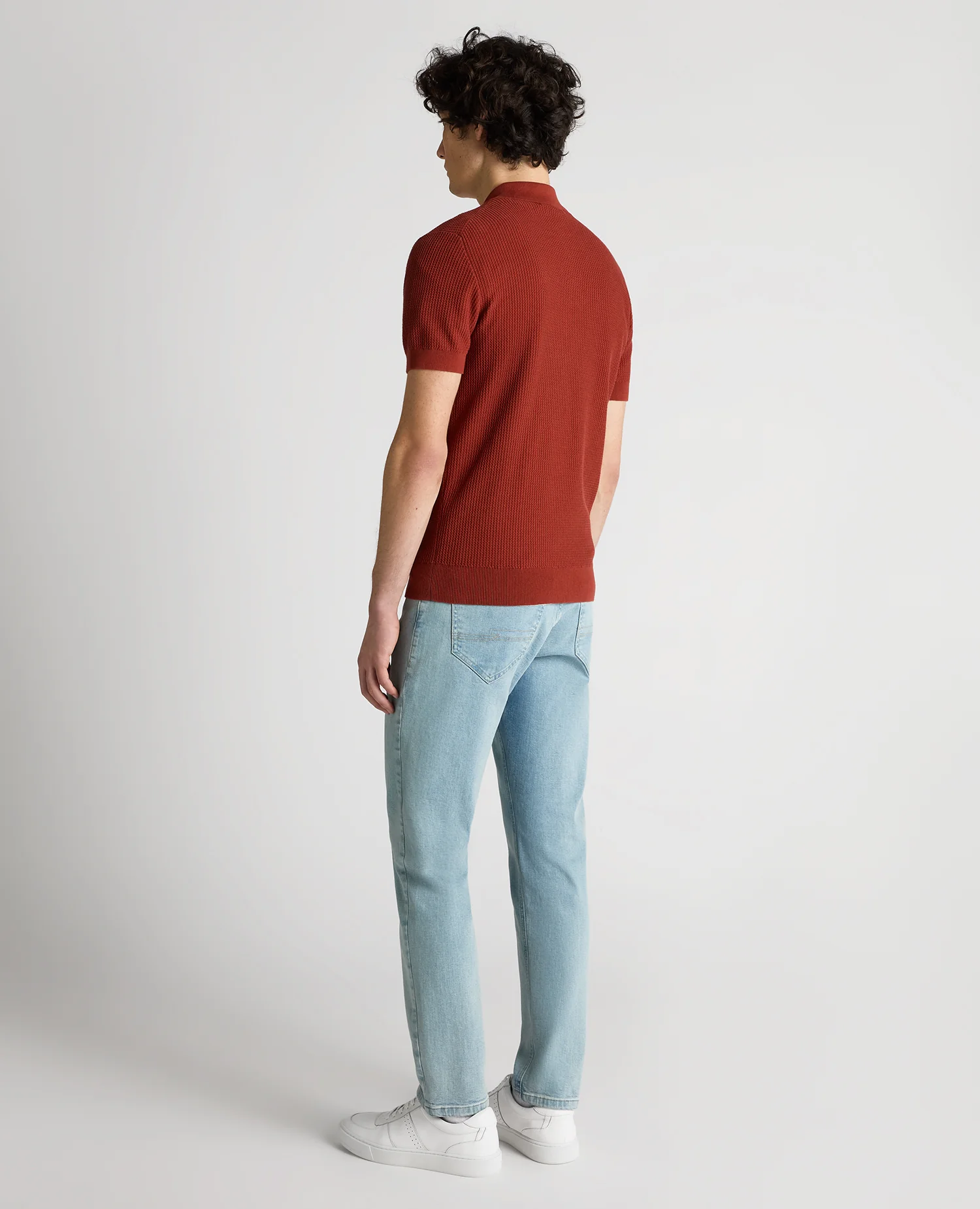 Slim Fit Cotton Interest Fabric Polo Shirt - Image 3