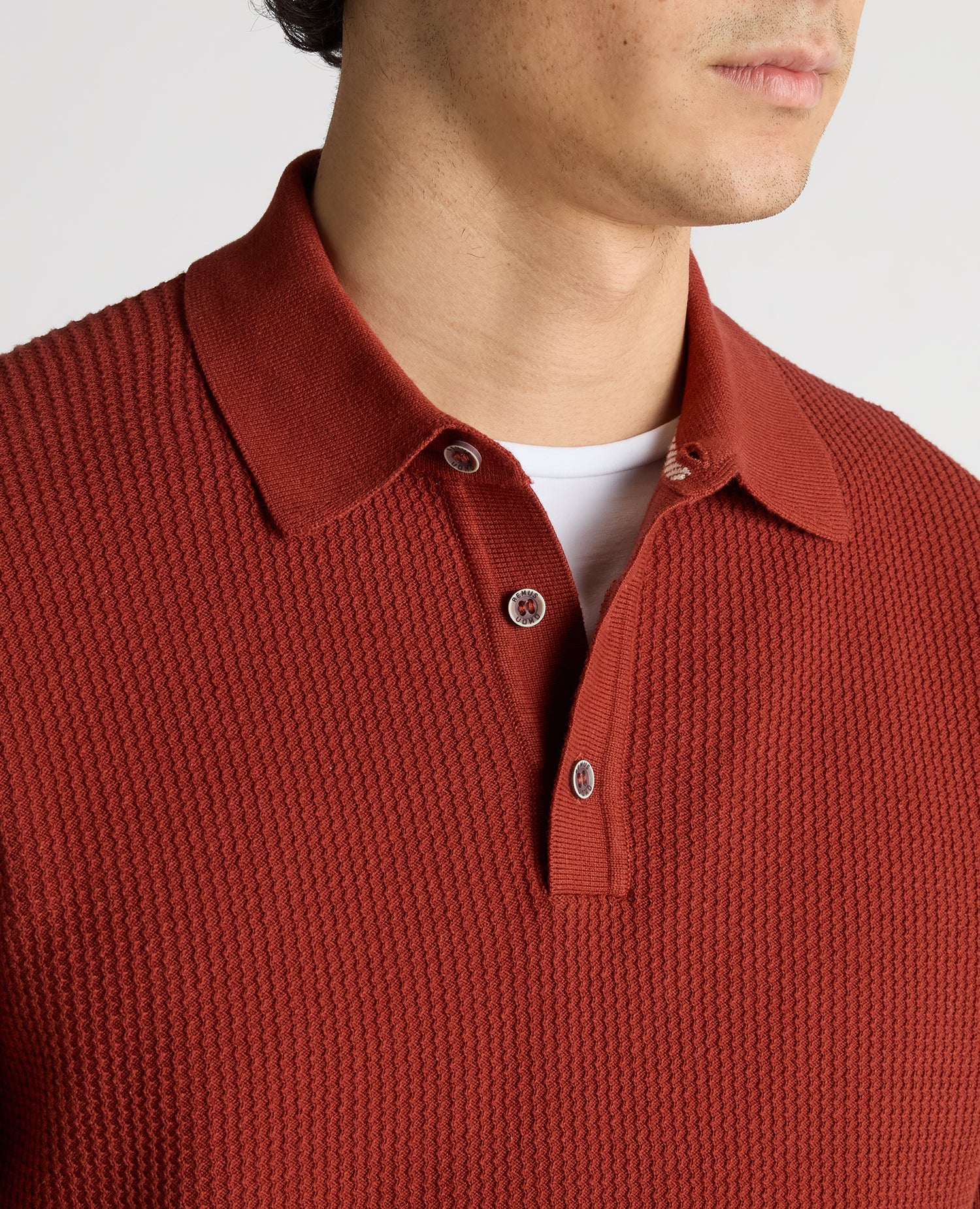 Slim Fit Cotton Interest Fabric Polo Shirt - Image 5