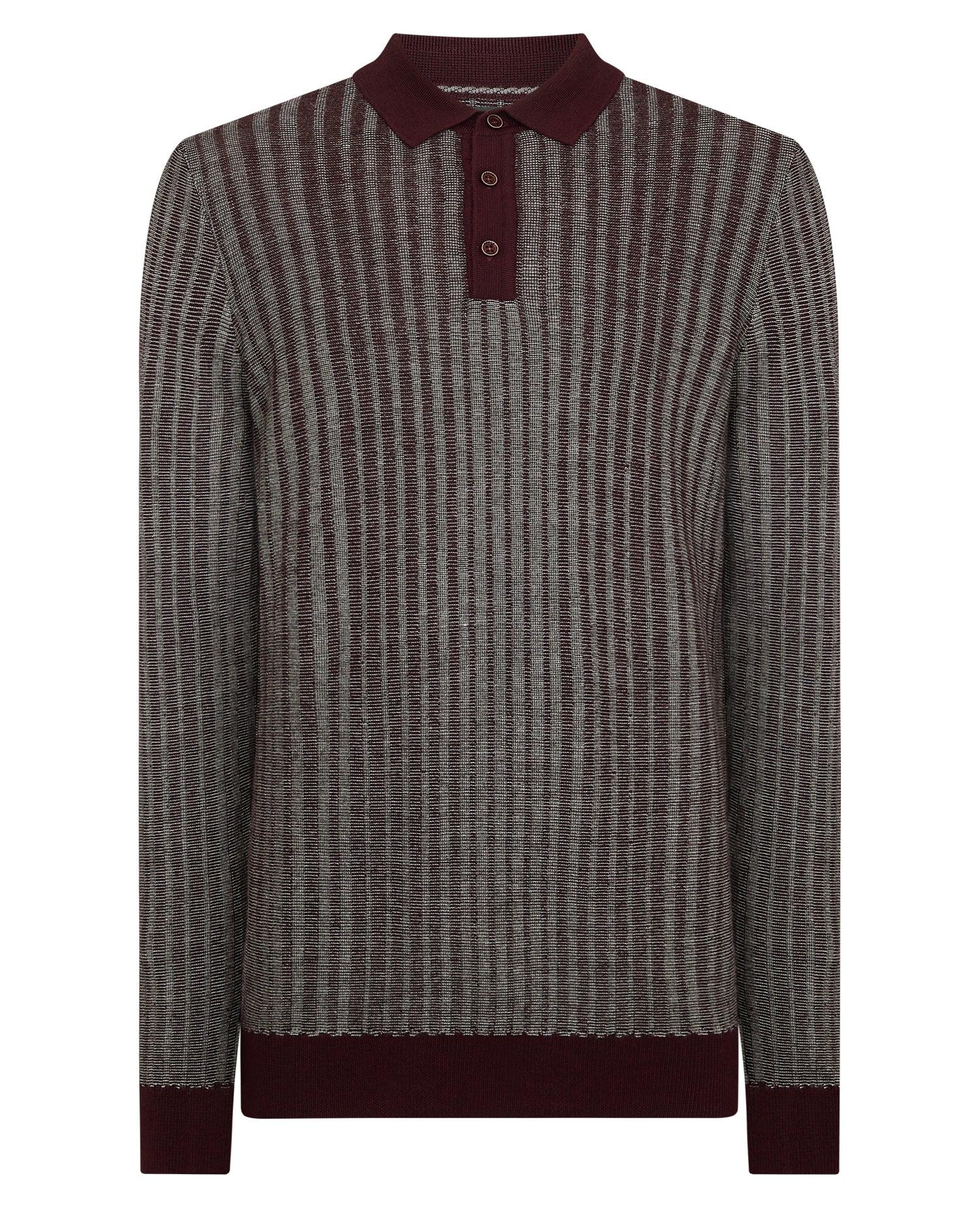 Plaited Stripe Wool-Blend Knit Polo - Image 6
