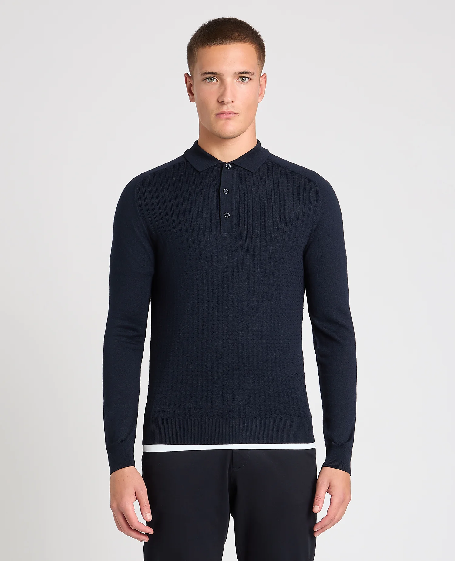 Merino Wool-Blend Knit Polo