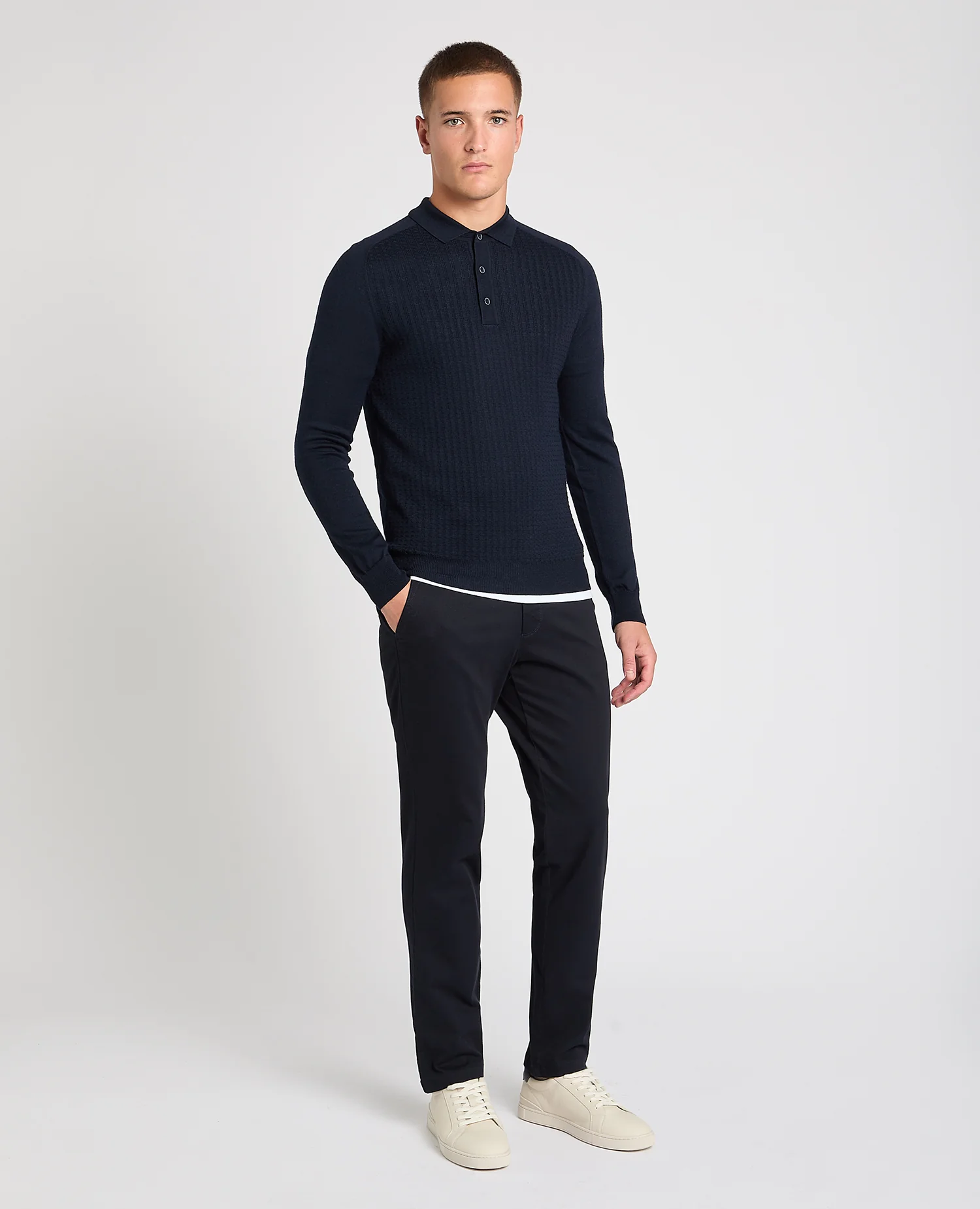 Merino Wool-Blend Knit Polo - Image 2