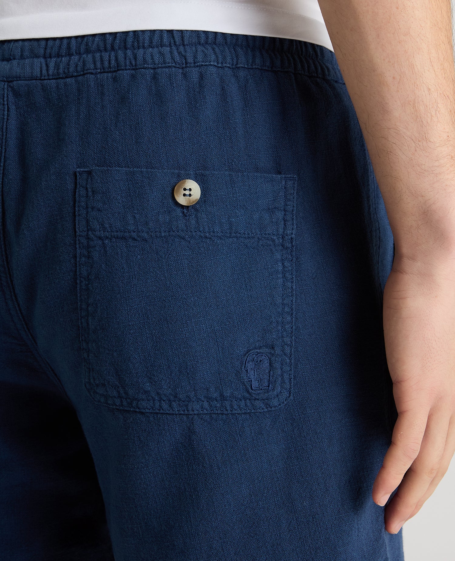 Slim Fit Cotton-Linen Shorts - Image 5