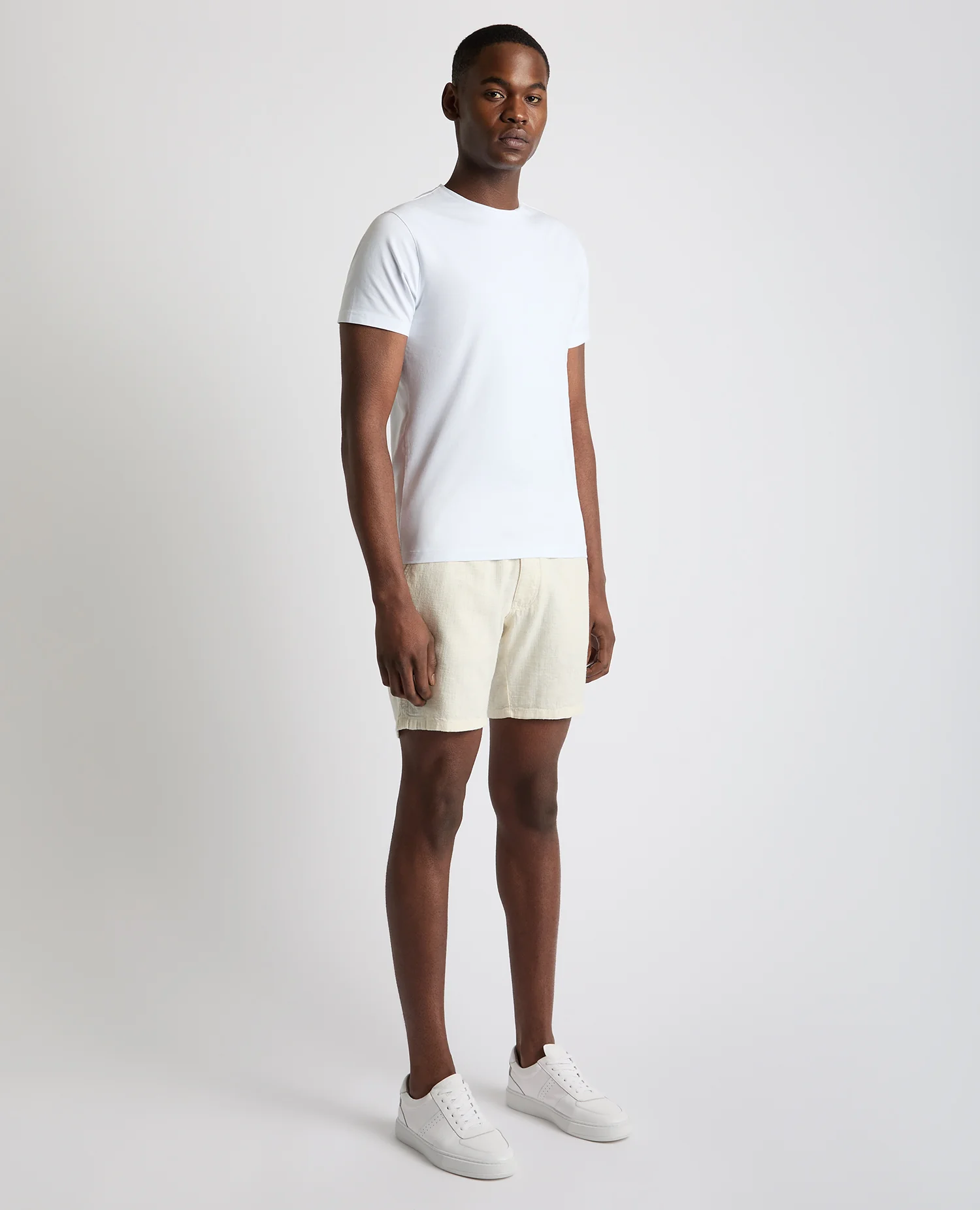 Slim Fit Cotton-Linen Shorts - Image 2