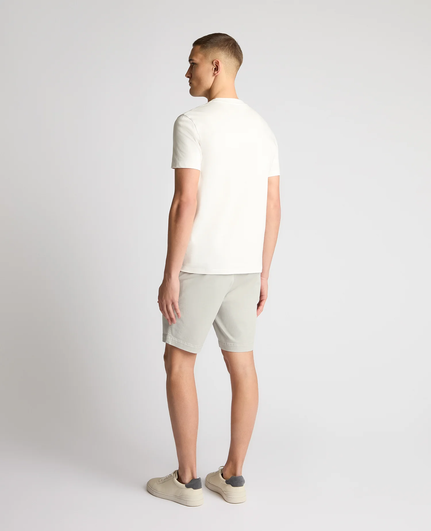 Grey Slim Leg Cotton-Stretch Chino Short - Image 3